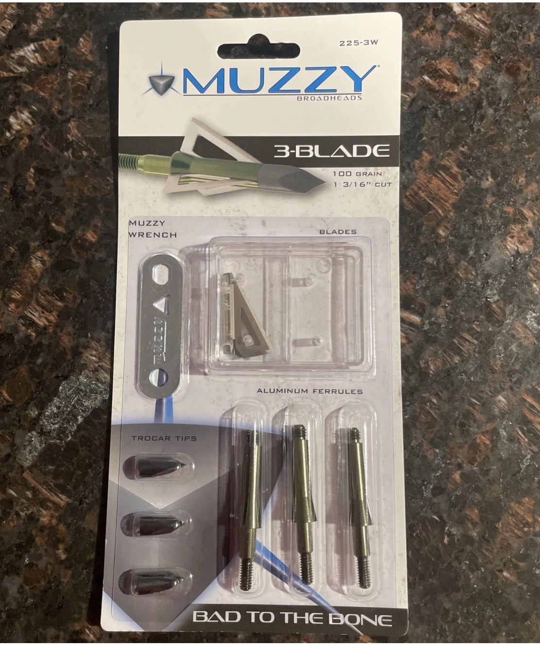 Muzzy Broadheads 3 blade 100 Grain 100gr 3 Pack Deer Bear Elk 1-3/16" Cut