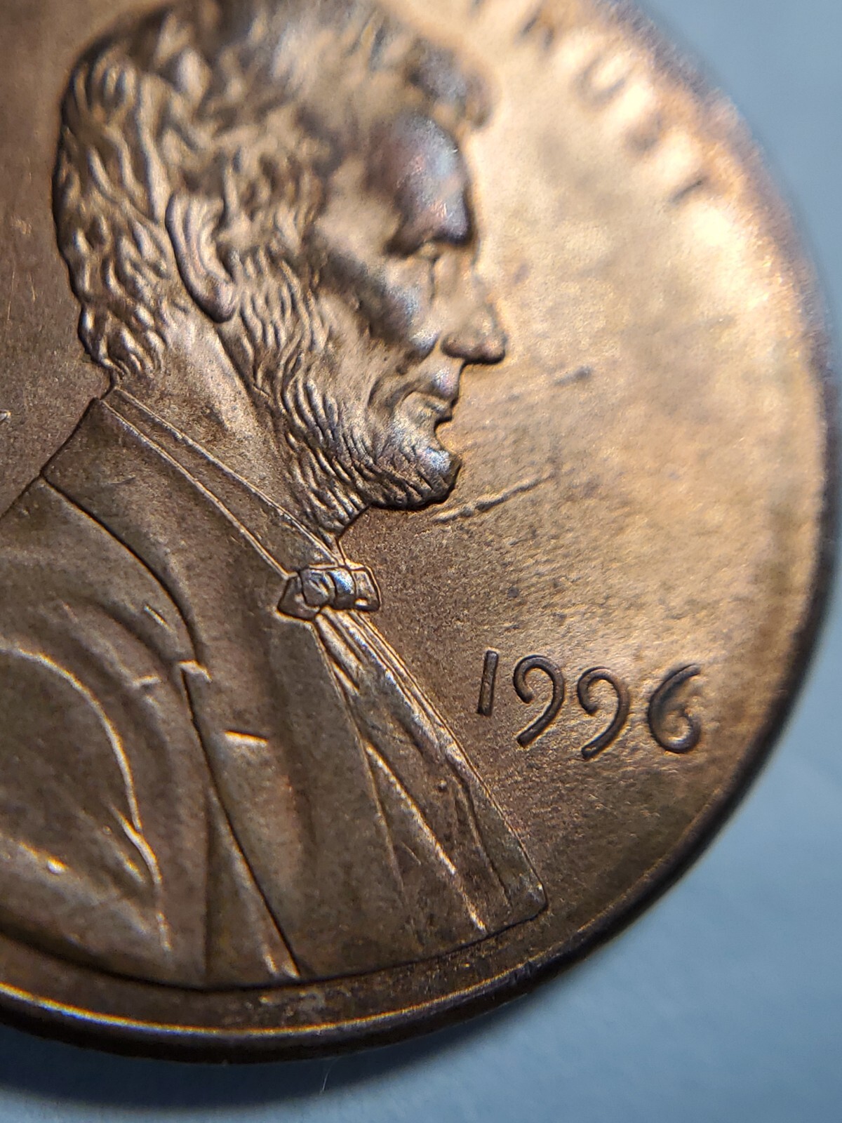 2007p & 1996p strike through wire or string error Lincoln Memorial Cent #44
