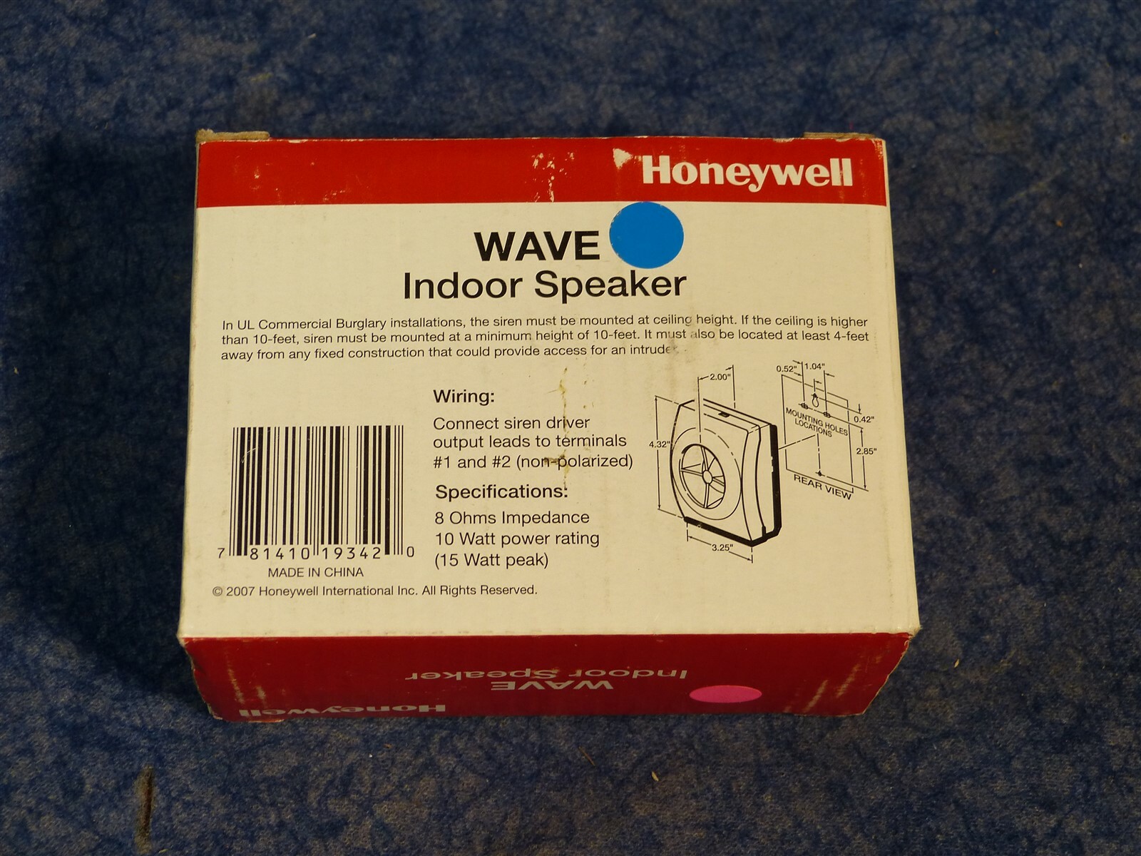Honeywell Wave Indoor Speaker for Alarm System (G103)