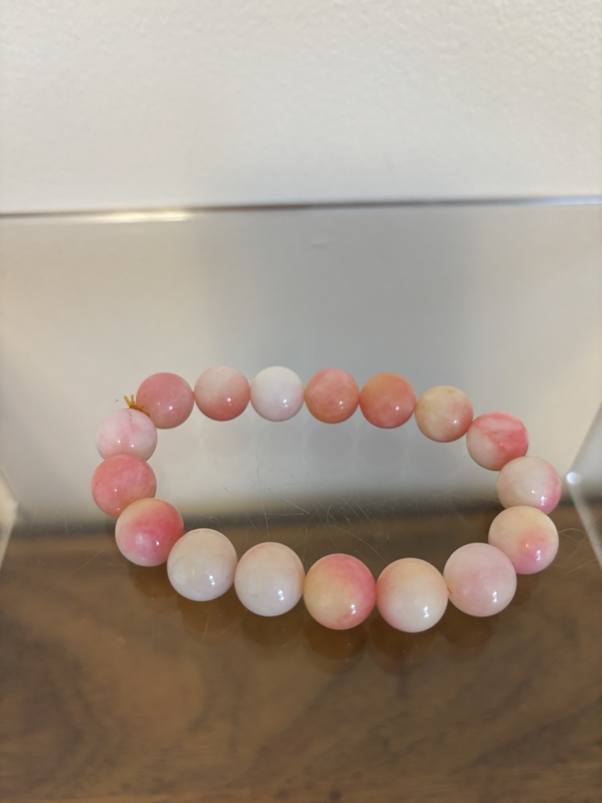 Pink Jade Beaded Bracelet