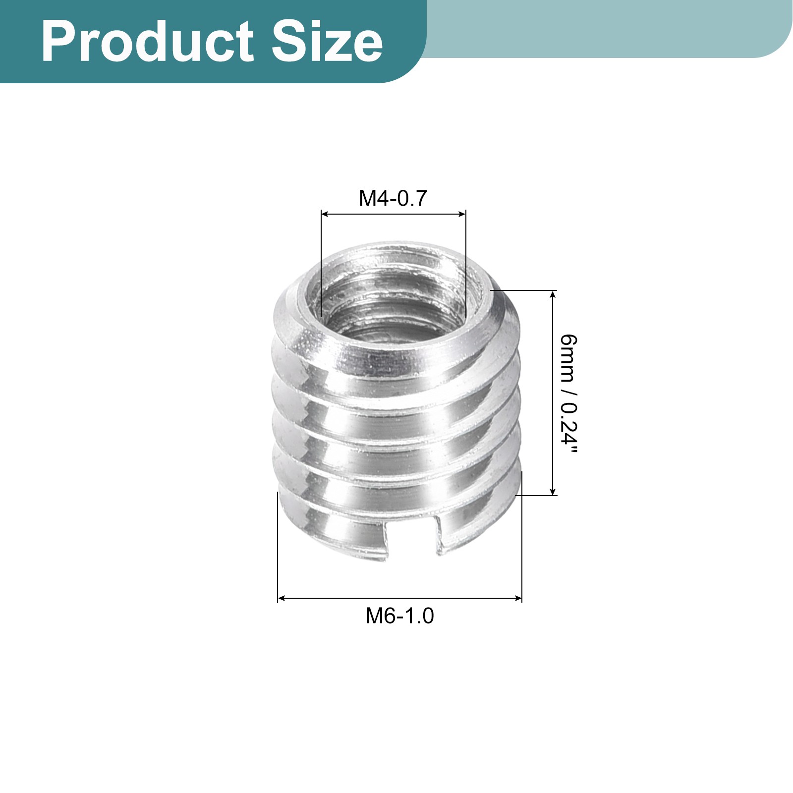30Pcs Threaded Inserts, M4-0.7x6 & M6-1x6 Thread Repair Insert