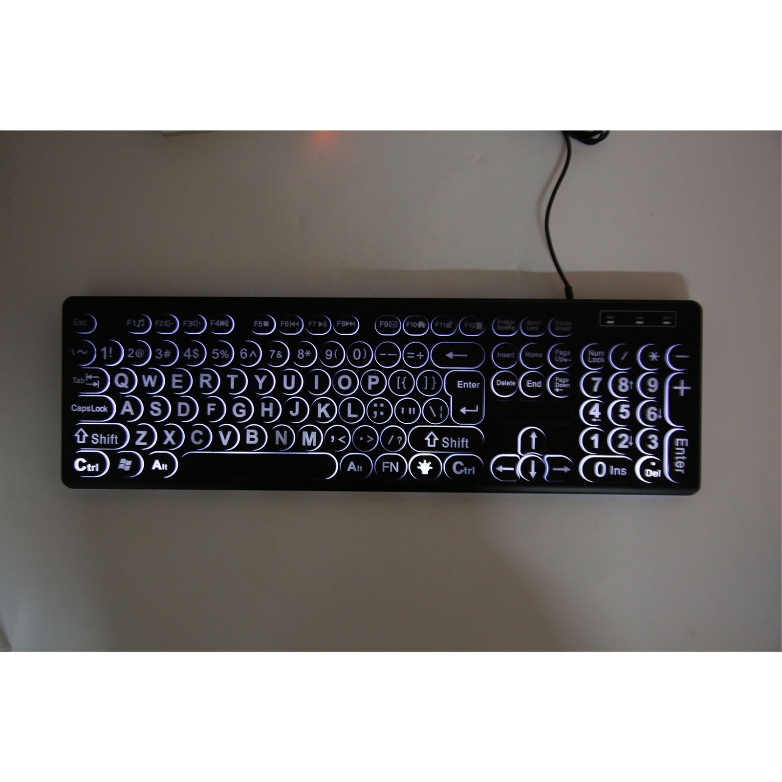 Backlit Large Print Keyboard Light Up Keyboard USB Wired Lighted GHB⭐