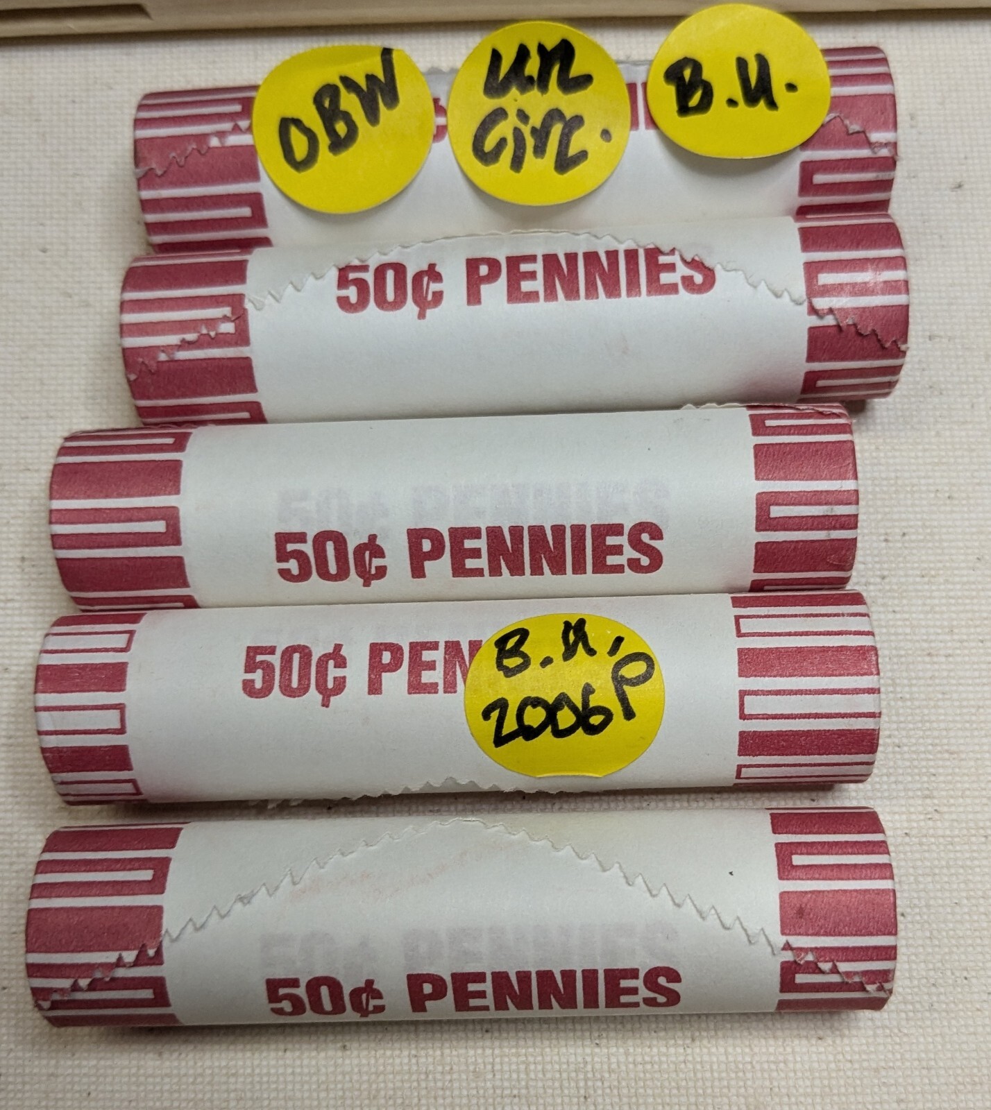 2006 P  BRILLIANT UNCIRCULATED OBW LINCOLN  MEMORIAL CENT PENNIES ROLL