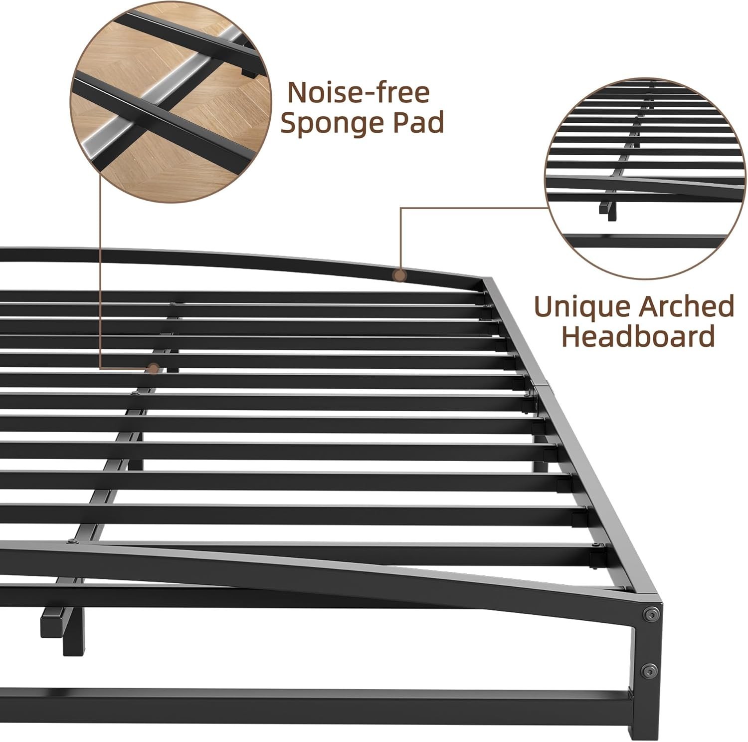 Upgraded 10-inch King Size Platform Bed Frame Heavy Duty Sturdy Metal 1000lbs