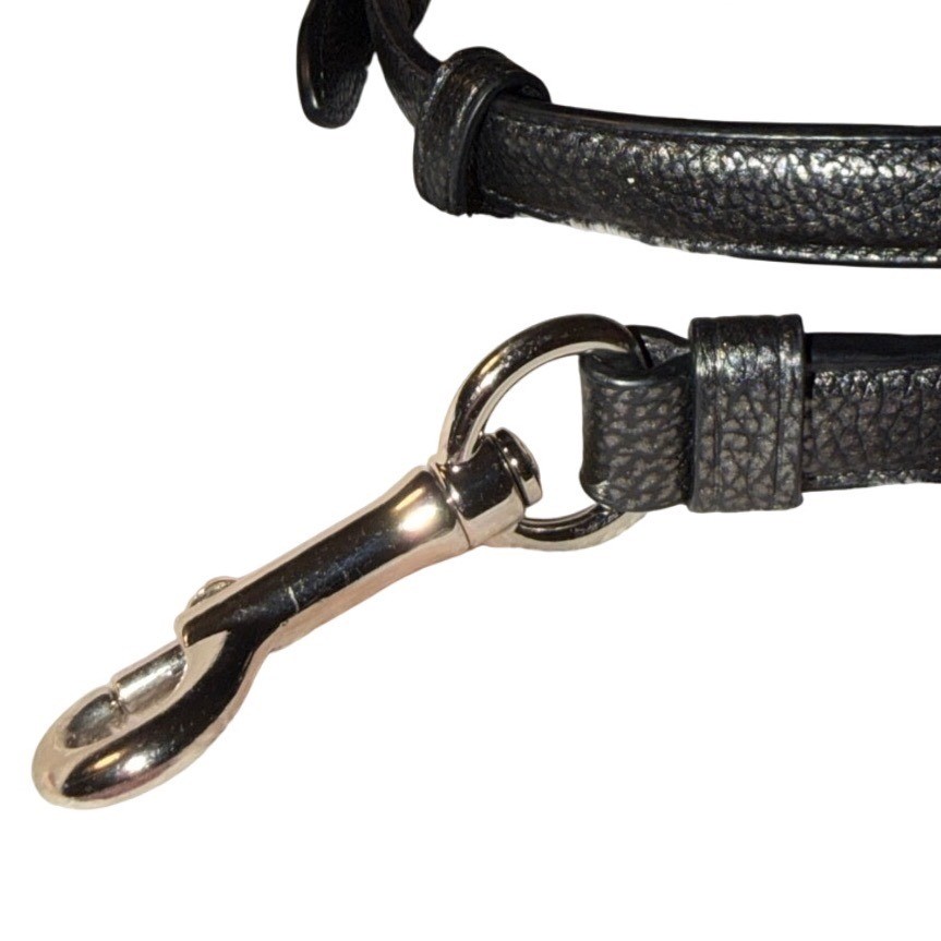 Coach Black Metallic Pebbled Leather Adjustable Crossbody Strap Silver Hardware