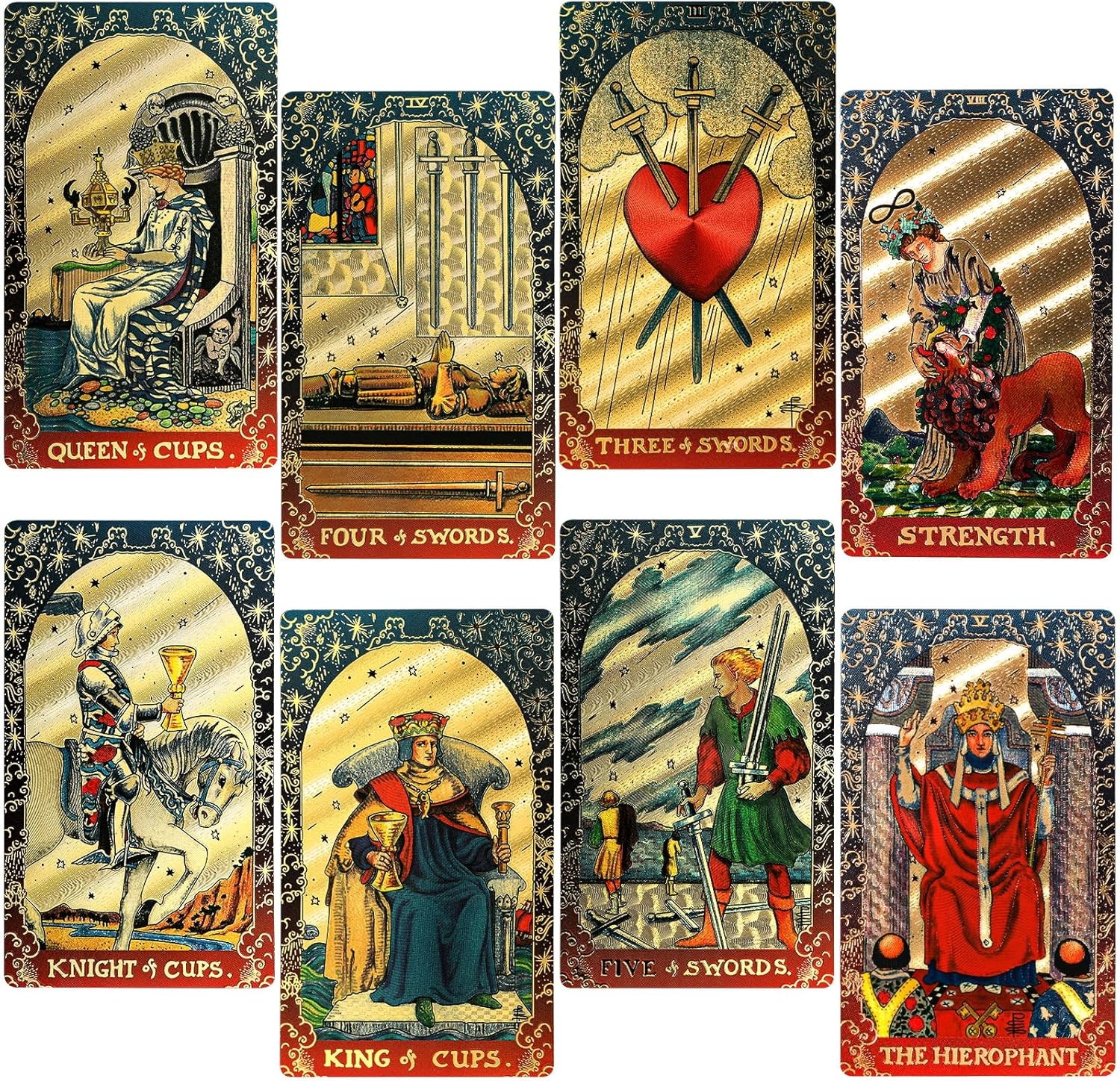 KIINO 78 Gold Foil Tarot Deck with Gift Box,Original Design Rider Waite...