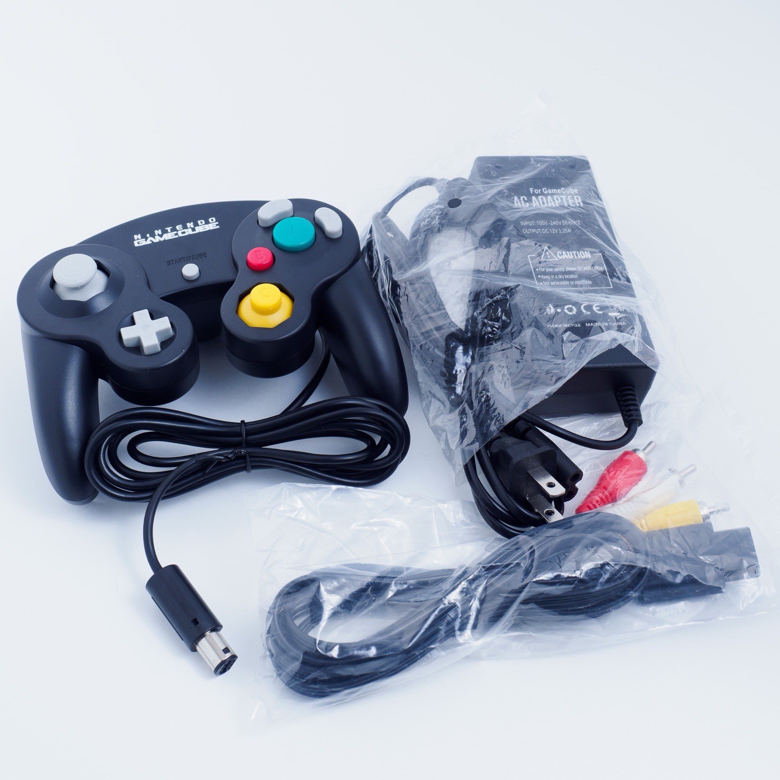 Nintendo GameCube Starter Bundle Controller Power Adapter AV Cable Open Box
