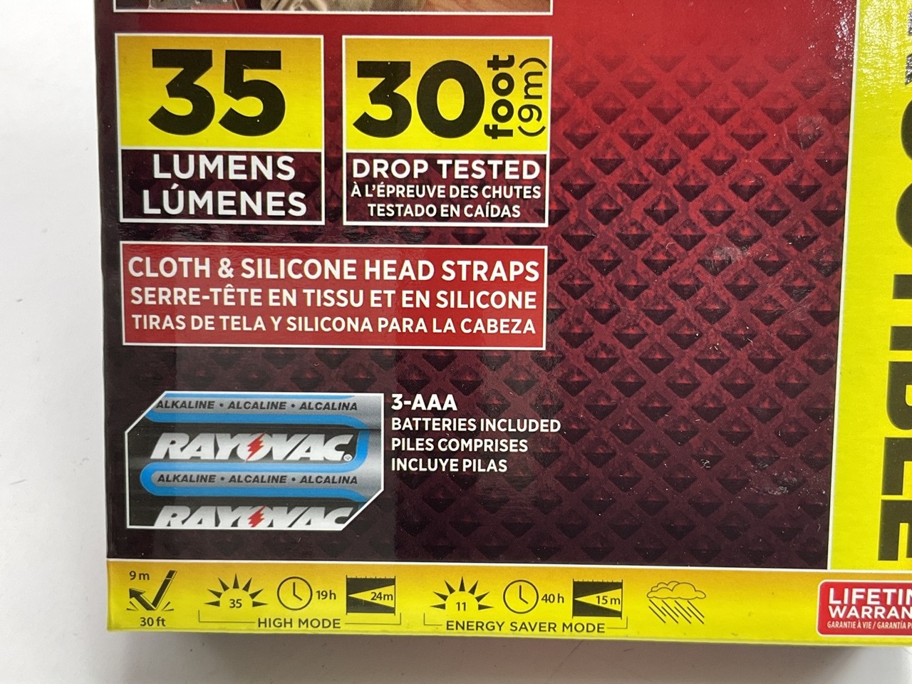 RAYOVAC Virtually Indestructible 35 Lumen 3AAA LED Headlight Head Flashlight