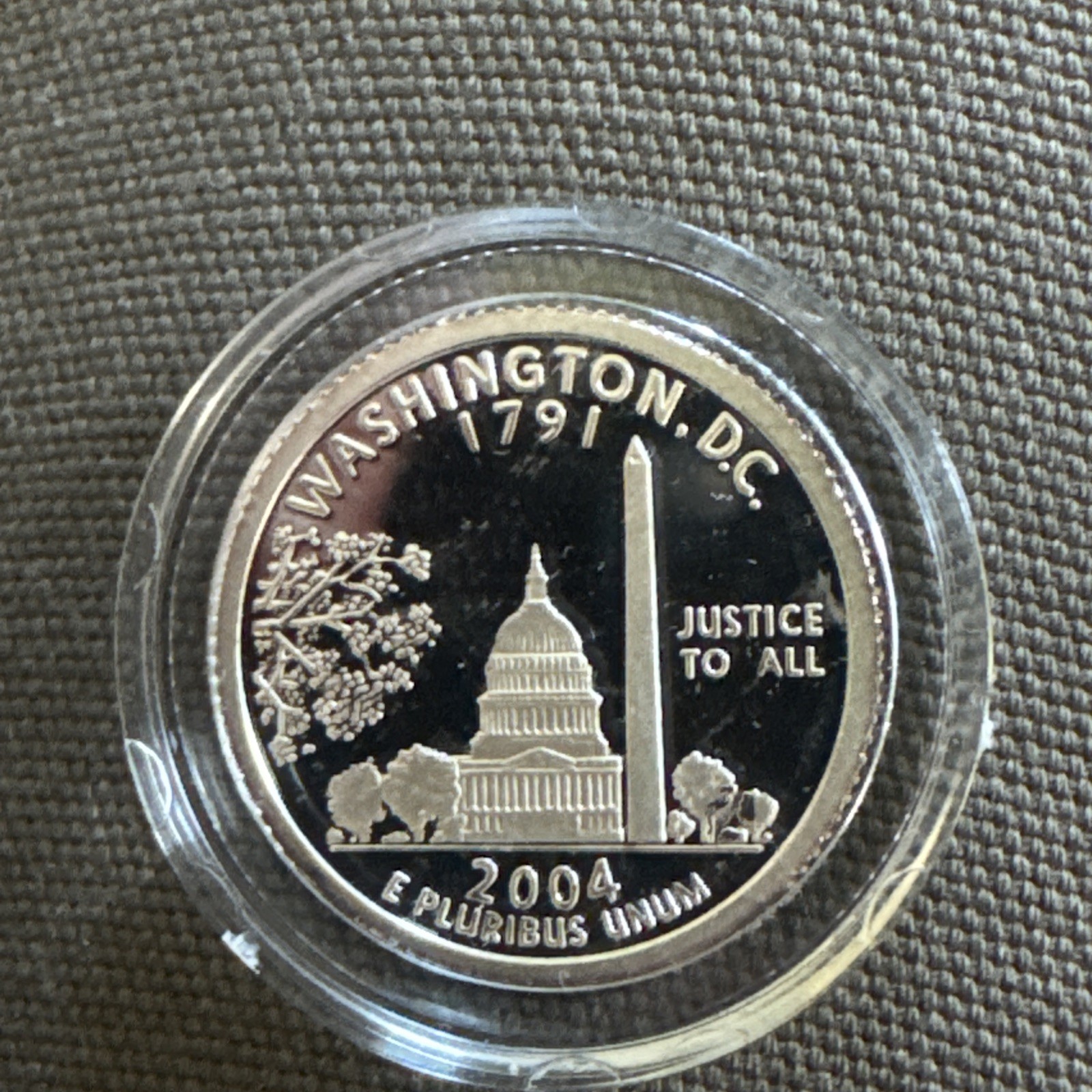 2004-S WASHINGTON DC QUARTER PROOF SILVER CLAD COPY RARE