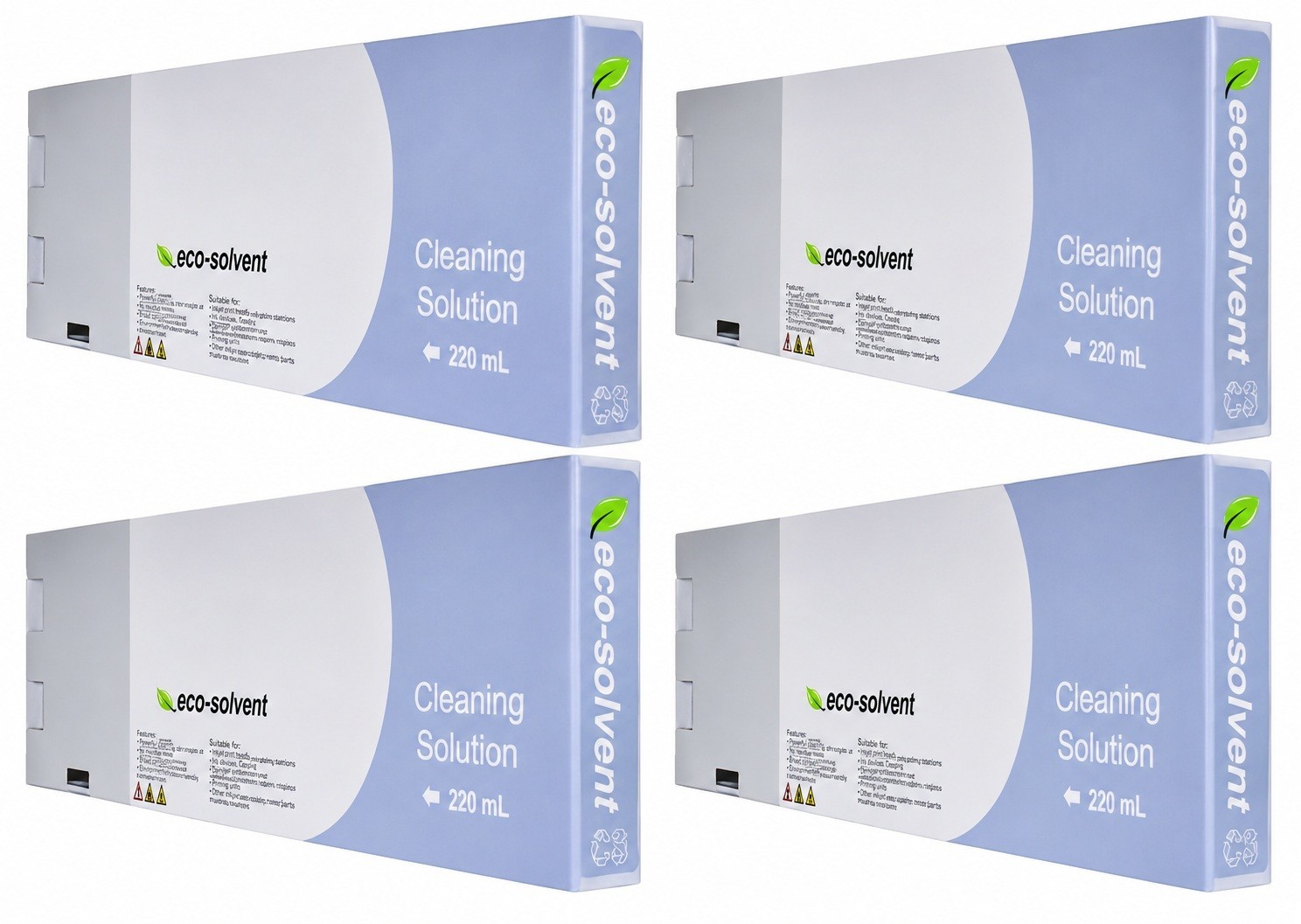 4 x COMPATIBLE ROLAND ECO SOL MAX 2 ECO SOLVENT CLEANING CARTRIDGES 220ML (ESL4)