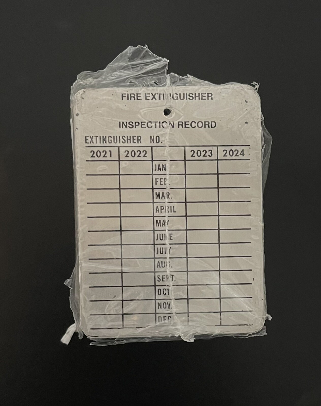 Aluminum Fire Extinguisher Tags for Years 2021 - 2024 (25 tags) Brand New