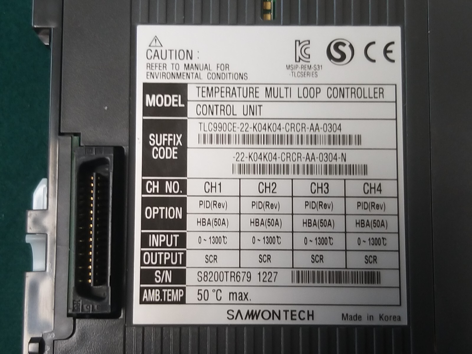 Samwontech TLC99OC Temperature Multi Loop Controller, USED