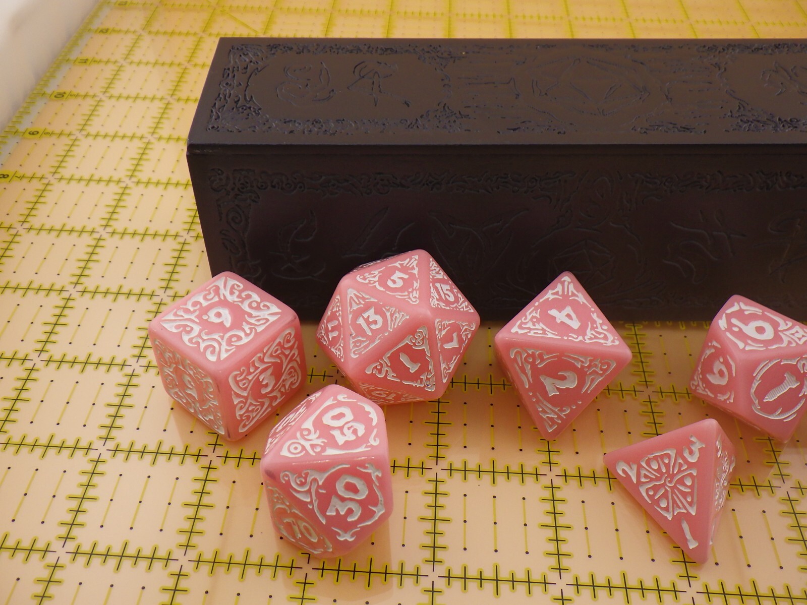 Titan Dice Calliope: Cherry Blossom with White Polyhedral Set with Box RPG