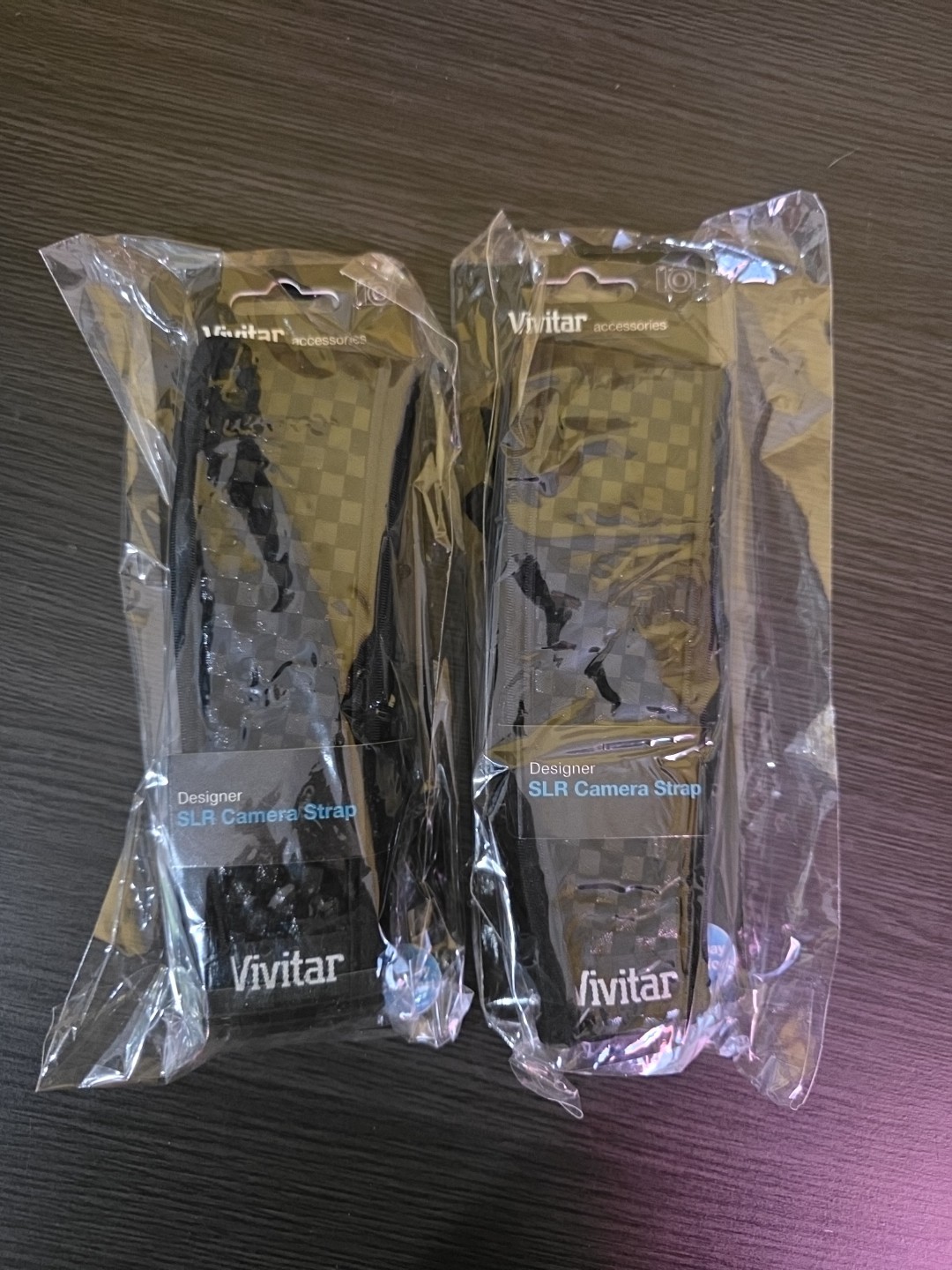 (2) New Vivitar Designer SLR Camera Strap Black Neoprene Comfort VIV-DES-STP-BLK