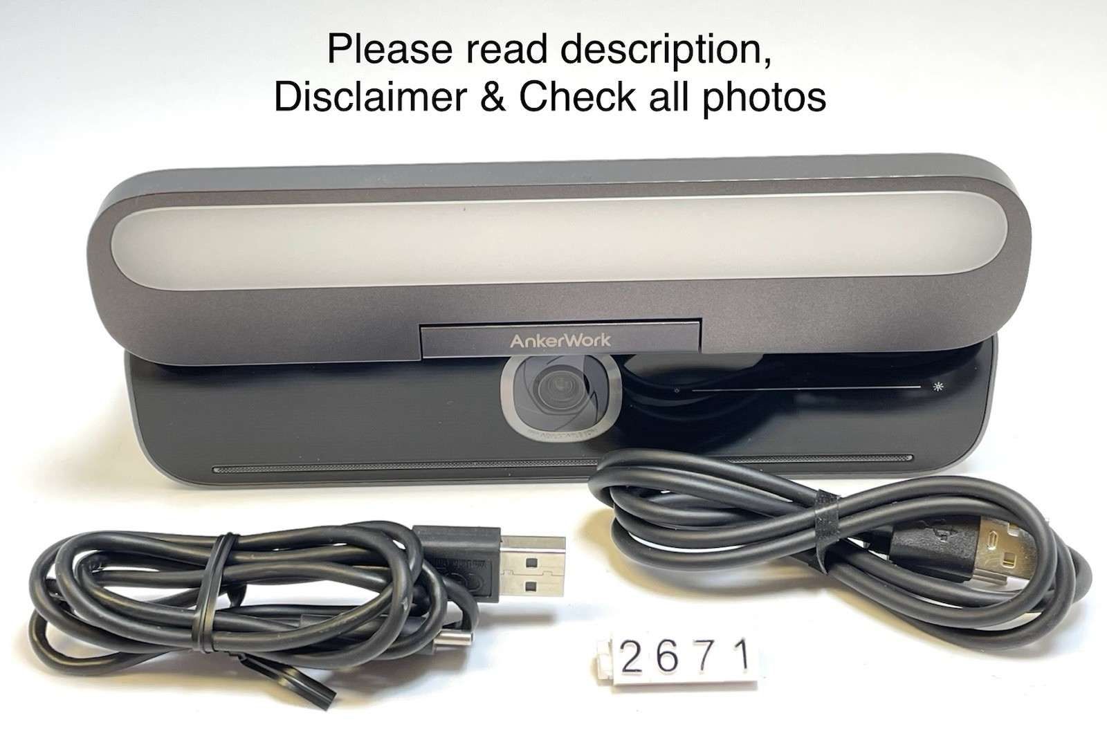 Anker Work B600 Videobar 2K Webcam with Light, and Speaker In Great Condition.
