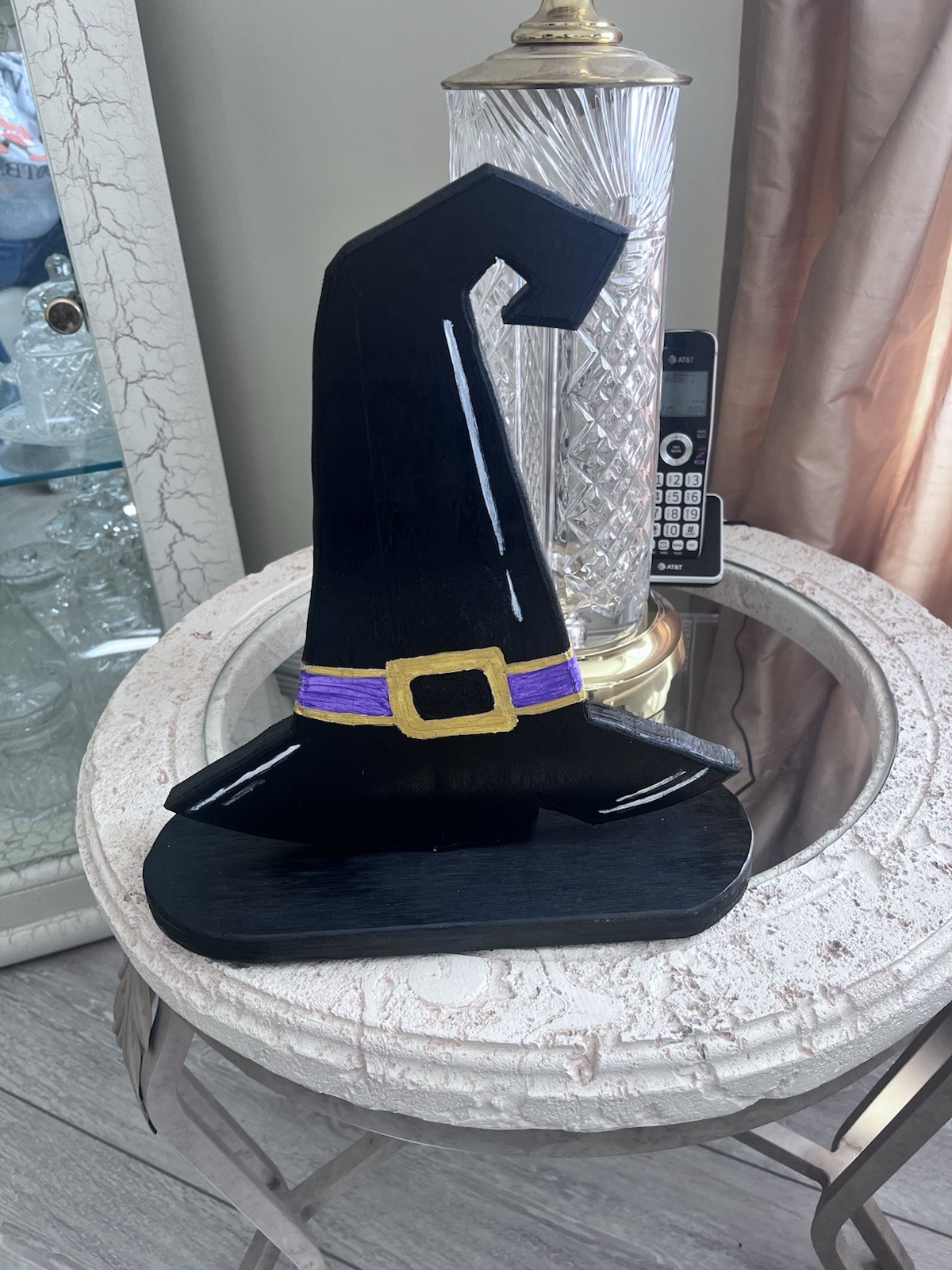 Handmade Wood Witches Hat 13 Inches Tall 12 Inches Wide At The Base