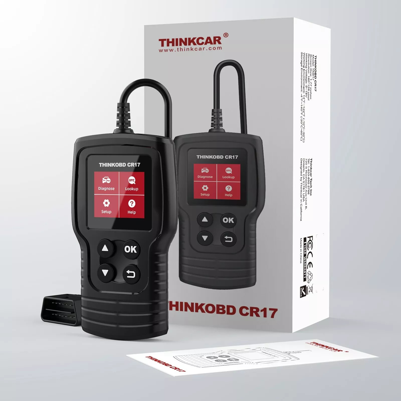 Thinkcar CR17 OBD2 Automotive Diagnostic Tool Engine Fault Code Check Scanner