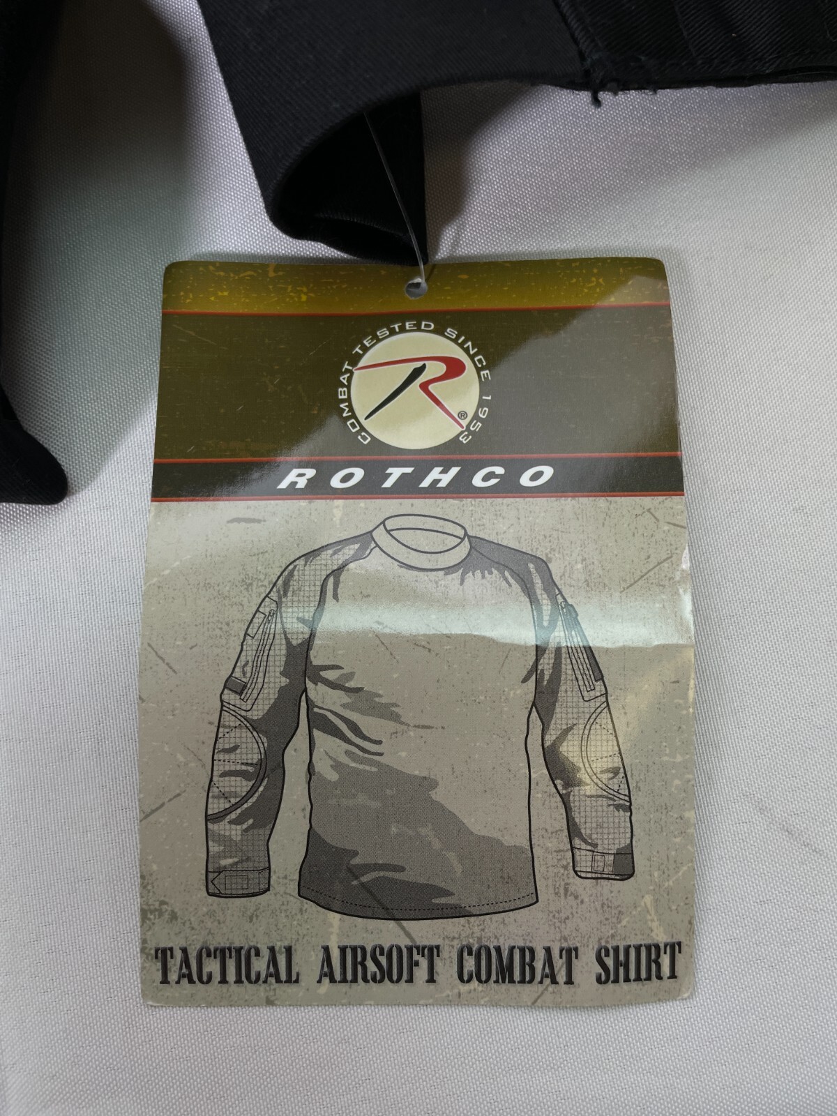 Rothco Tactical Airsoft Combat Long Sleeve Black Shirt Men's XXL NWT