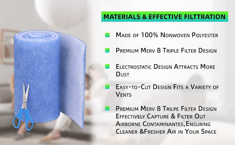 1Pack Blue White Bonded Aquarium Media Pad 12" Wide Fiber Floss Filter Material