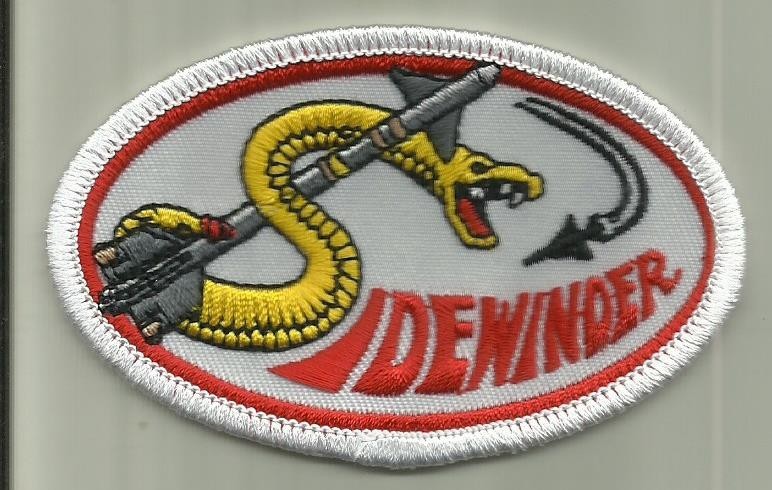 SIDEWINDER MISSILE AIM9 PATCH U.S. NAVY FIGHTER WAR AIRCRAFT WEAPON READ FULL AD