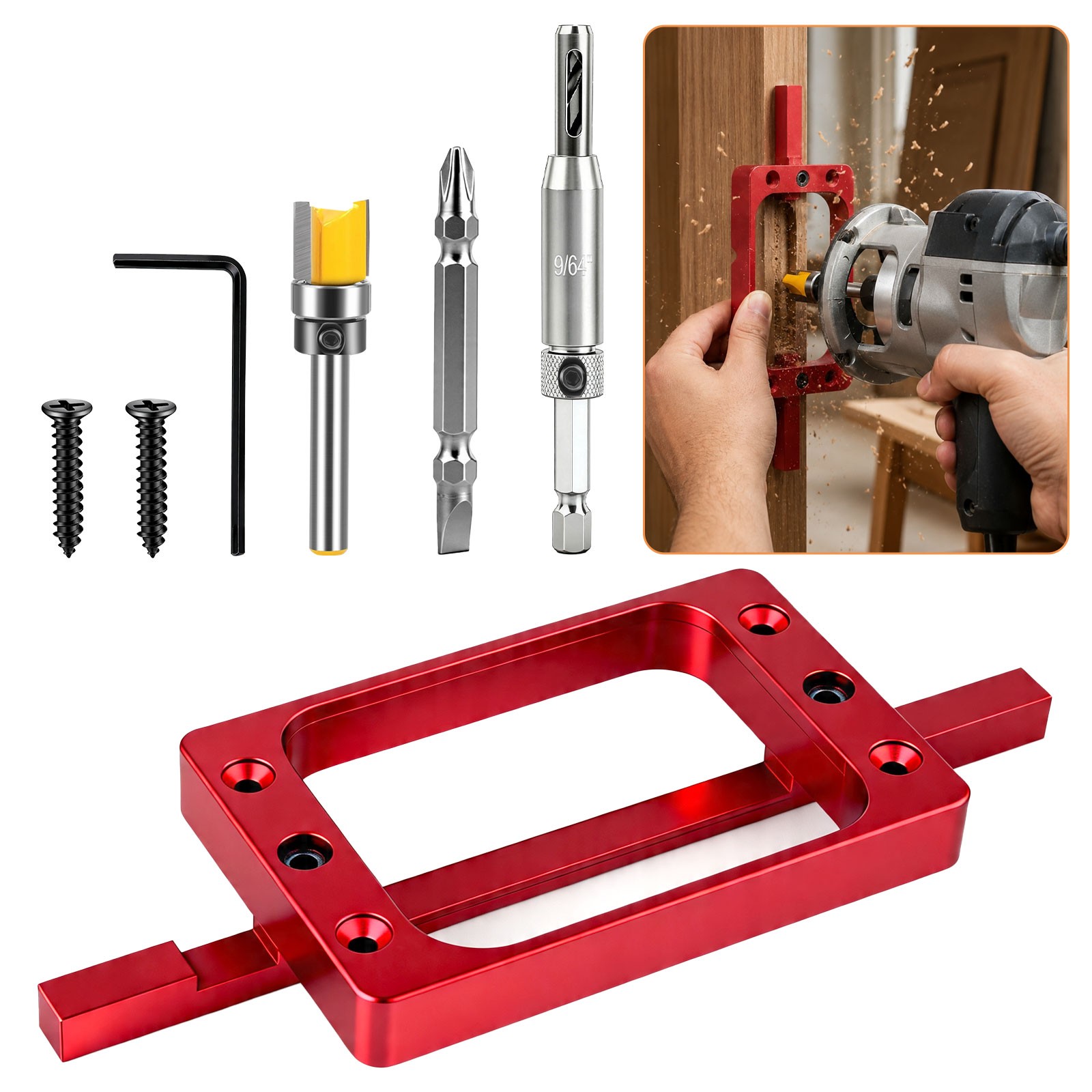 3-1/2" Door Hinge Jig Door Hinge Mortiser Router Template for Door Hinges Kit