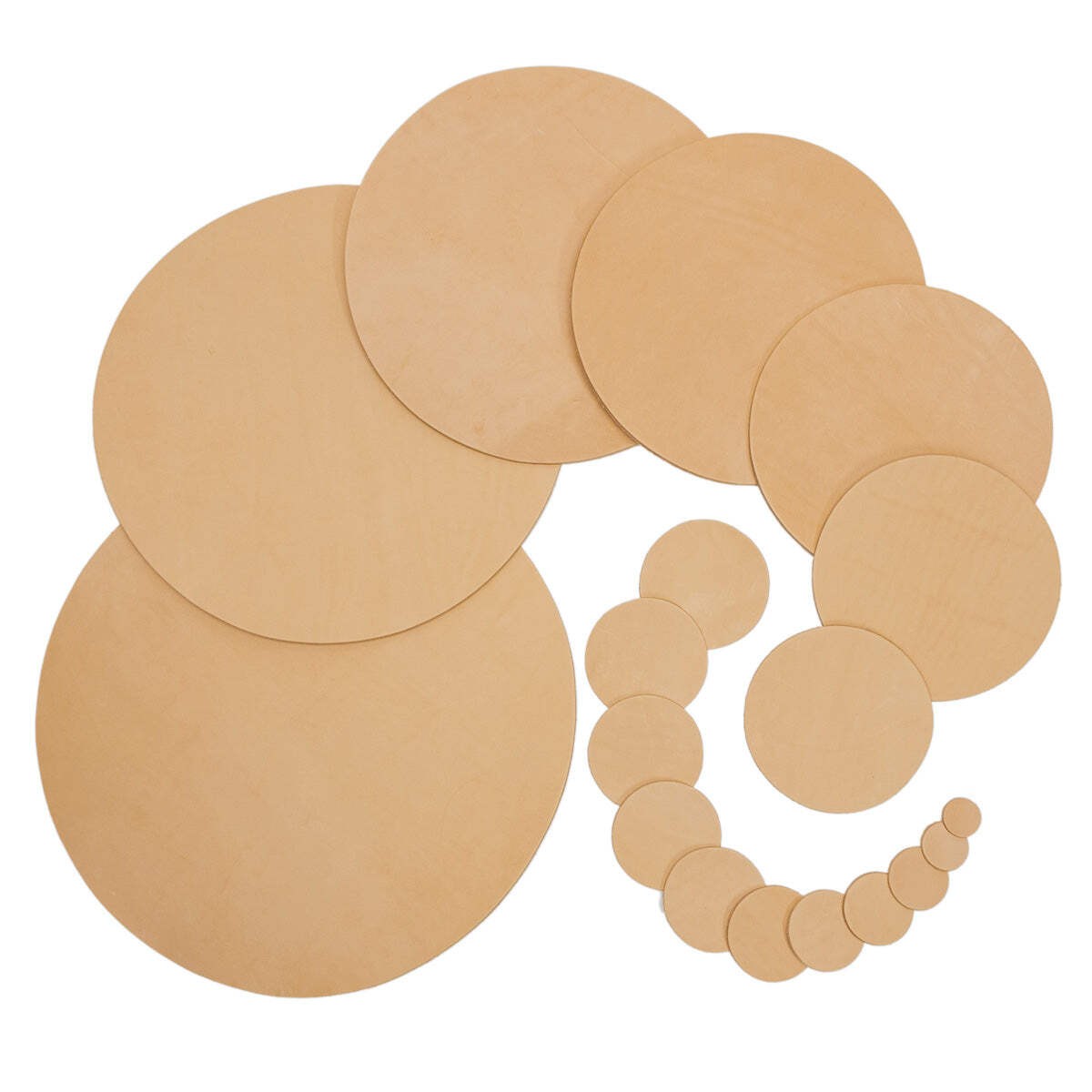 25 Pack 3-1/4" Veg Tan Leather Rounders 8/9oz | Springfield Leather