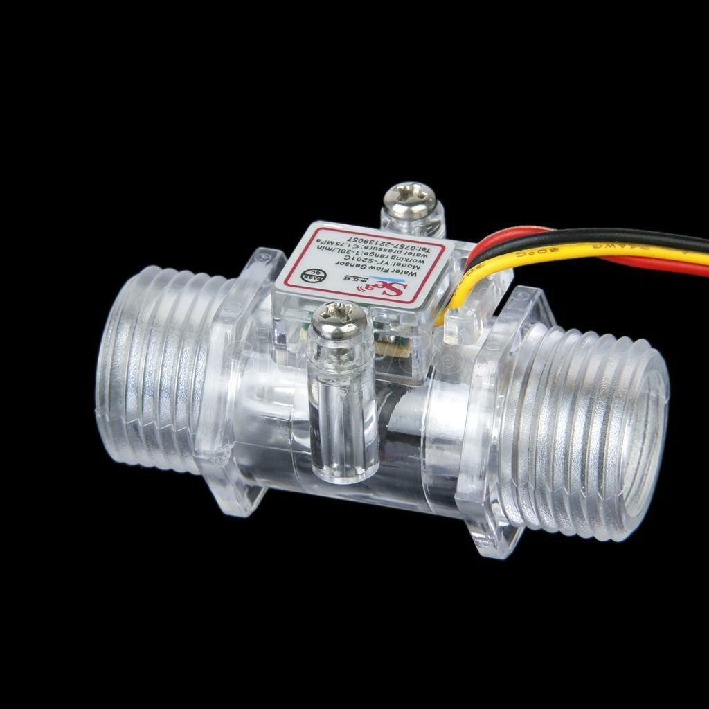 G1/2" Copper Water Flow Hall Sensor Switch Flow Meter Flowmeter Counter A