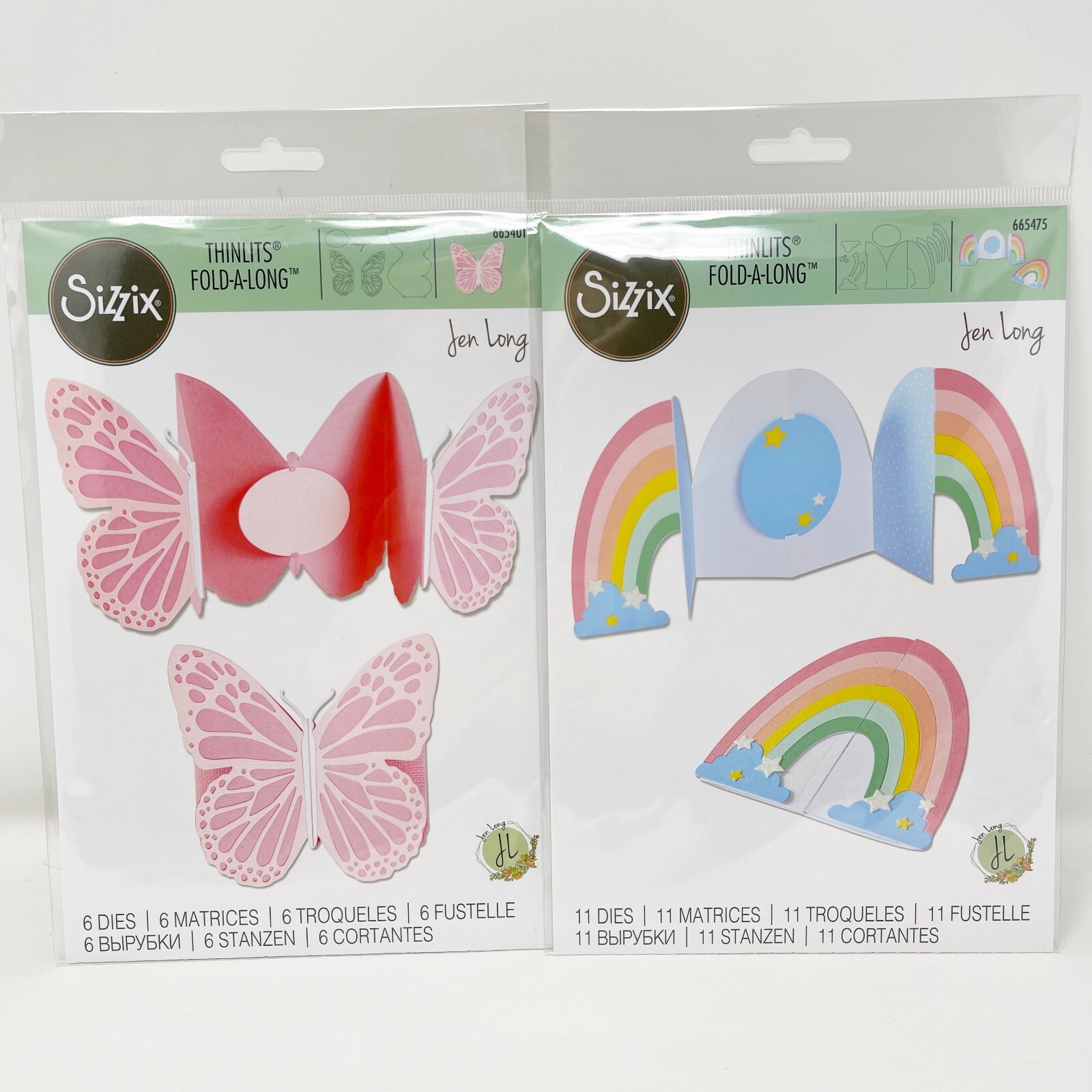 Sizzix Thinlits Butterfly Rainbow Fold A Long Card Dies NEW