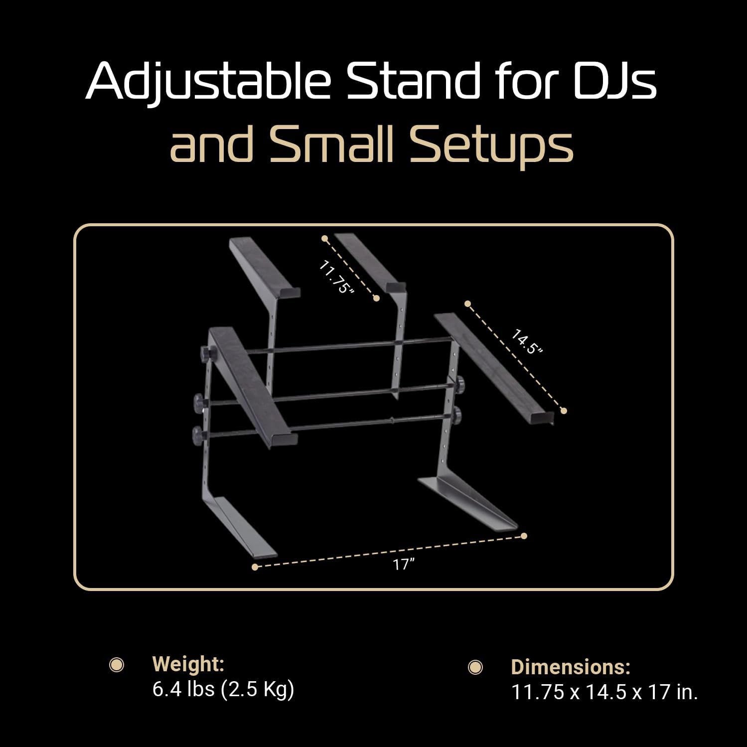 Dual DJ Controller Stand for Laptop and Gear=