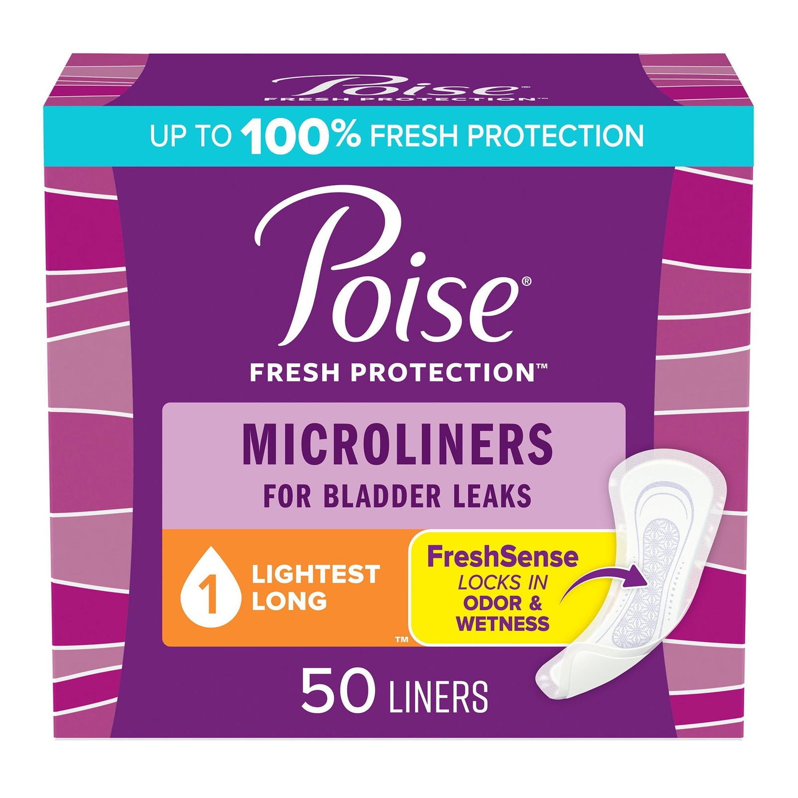 (6 pack) Poise Microliners Incontinence Panty Liners, 1 Drop Lightest Absorbency