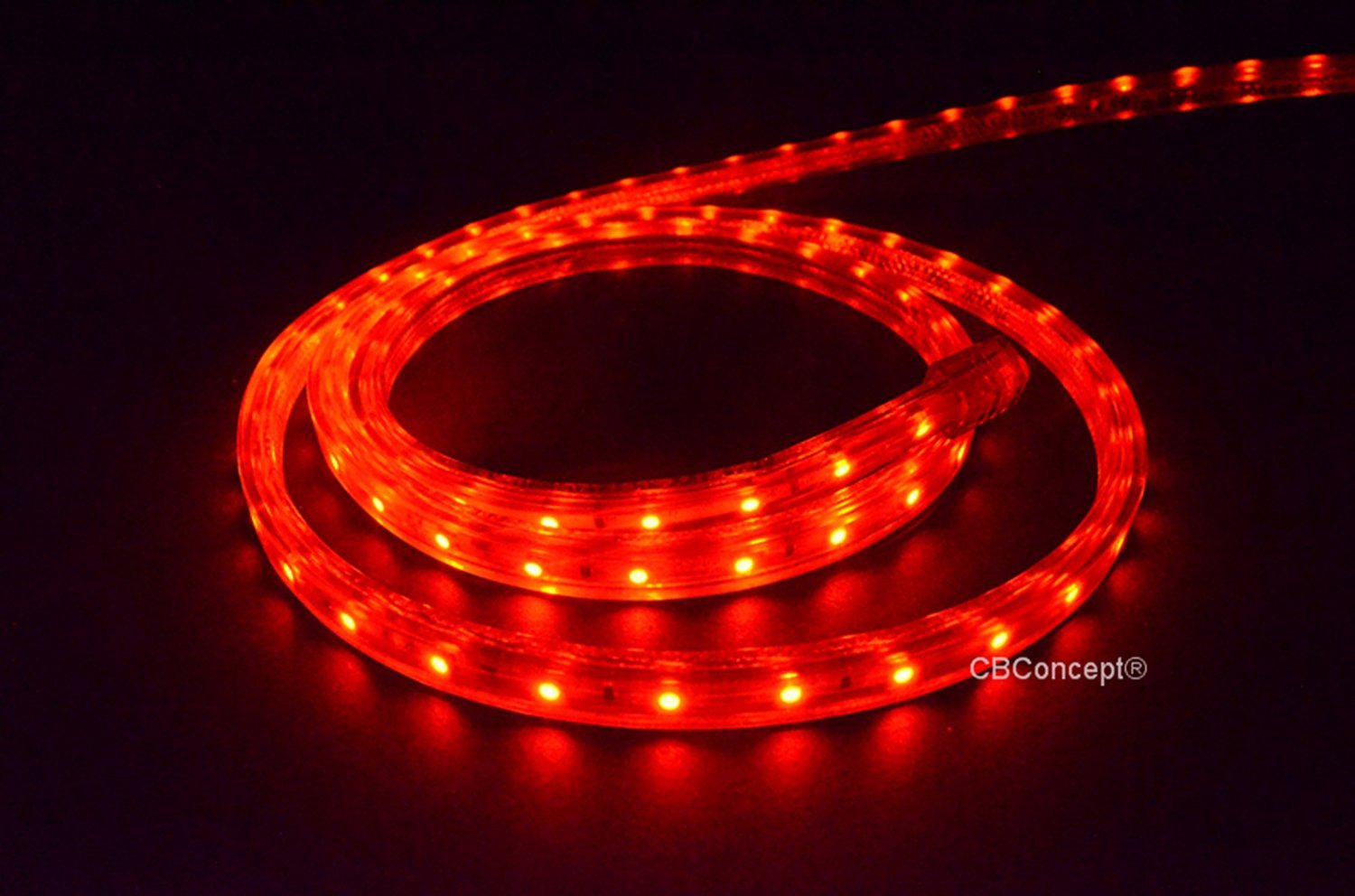 CBConcept® UL Listed,6.6 Feet,720 Lumen,Red,120 Volt Flat LED Strip Rope Light