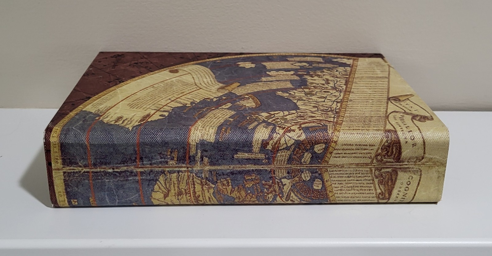 Book Safe Hideaway Book Box Trinket Box Atlass Print Velvet Inside