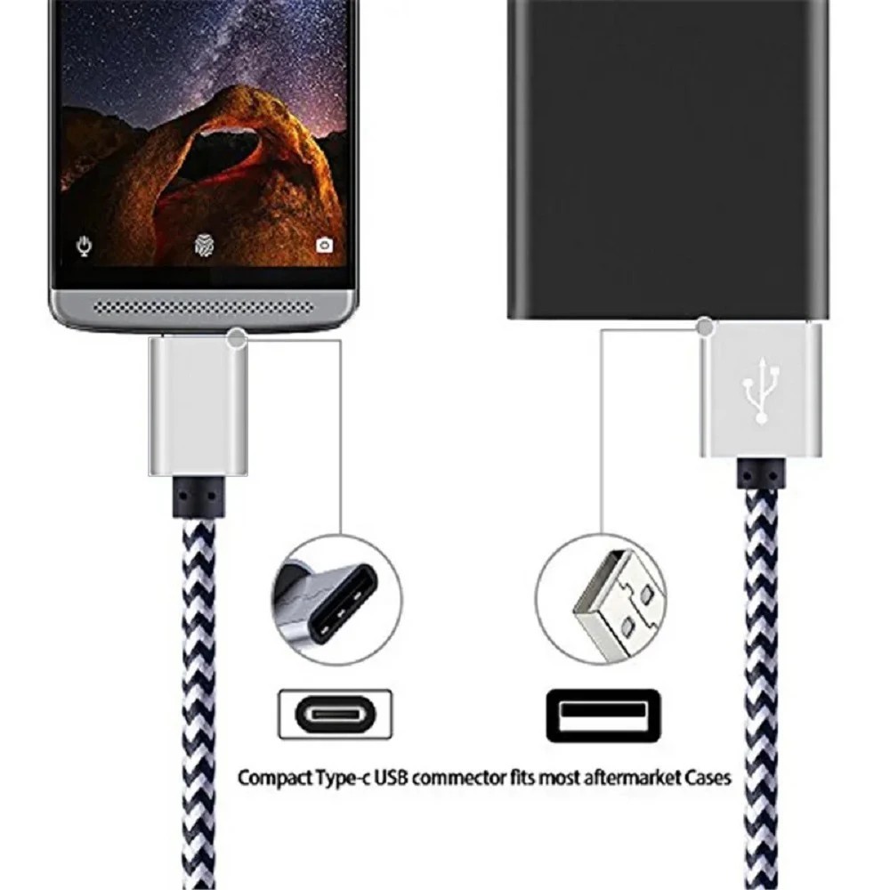 3Pack Braided USB C Type-C Fast Charging Data SYNC Charger Cable Cord 6FT