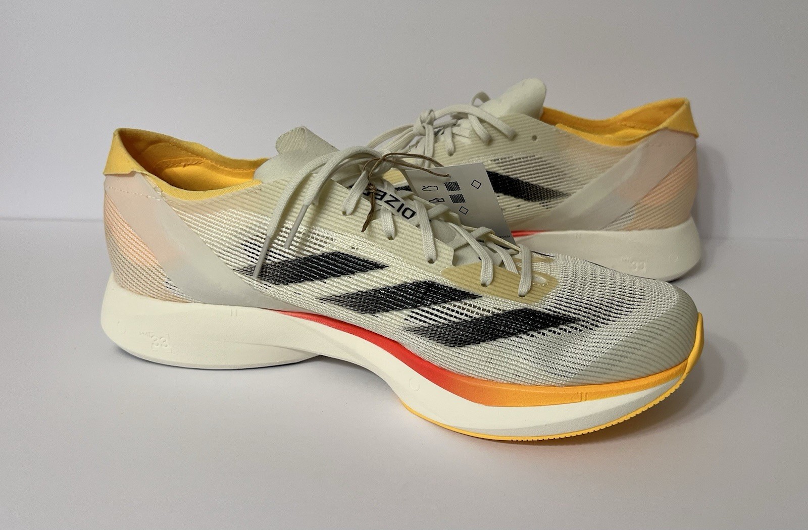 Adidas Adizero Takumi Sen 10 Running Shoes ‘Sun Fire’ Ivory Pack IG8202 Mens 11