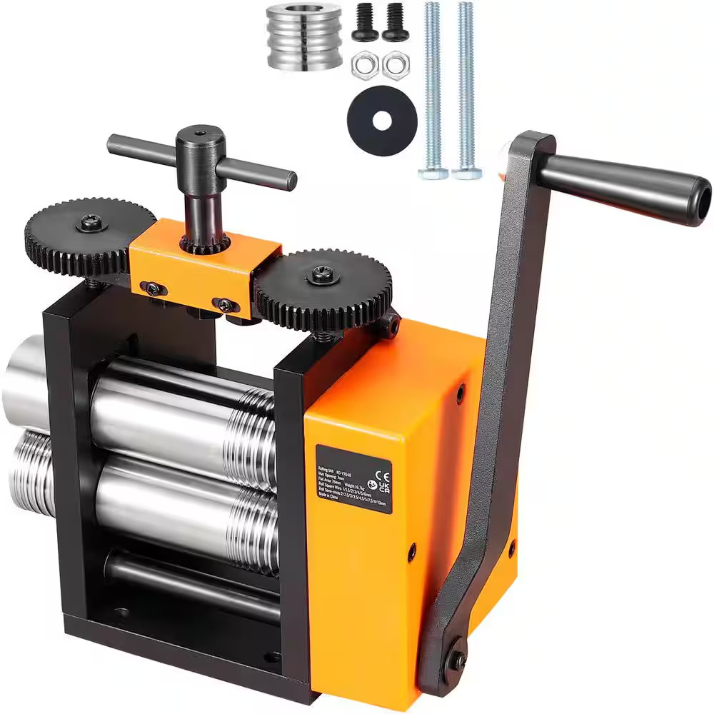 75 Mm Jewelry Rolling Mill, 3-In-1 Multi-Function Rolling Machine, 1:2 Gear Rati