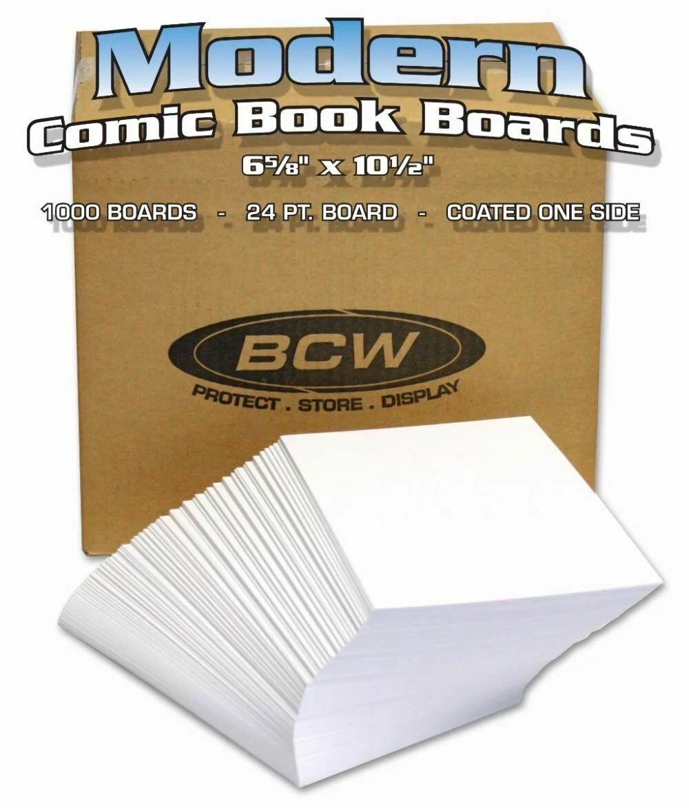 Case of 1000 Bulk Packed BCW Modern Comic Book Acid Free Backer Boards