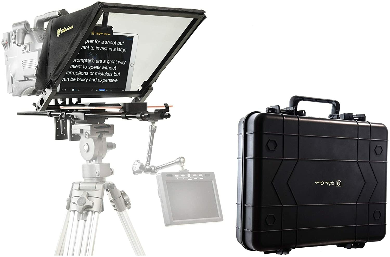 Glide Gear TMP 750 Professional Autocue Tablet Tripod Teleprompter Hard Case OB
