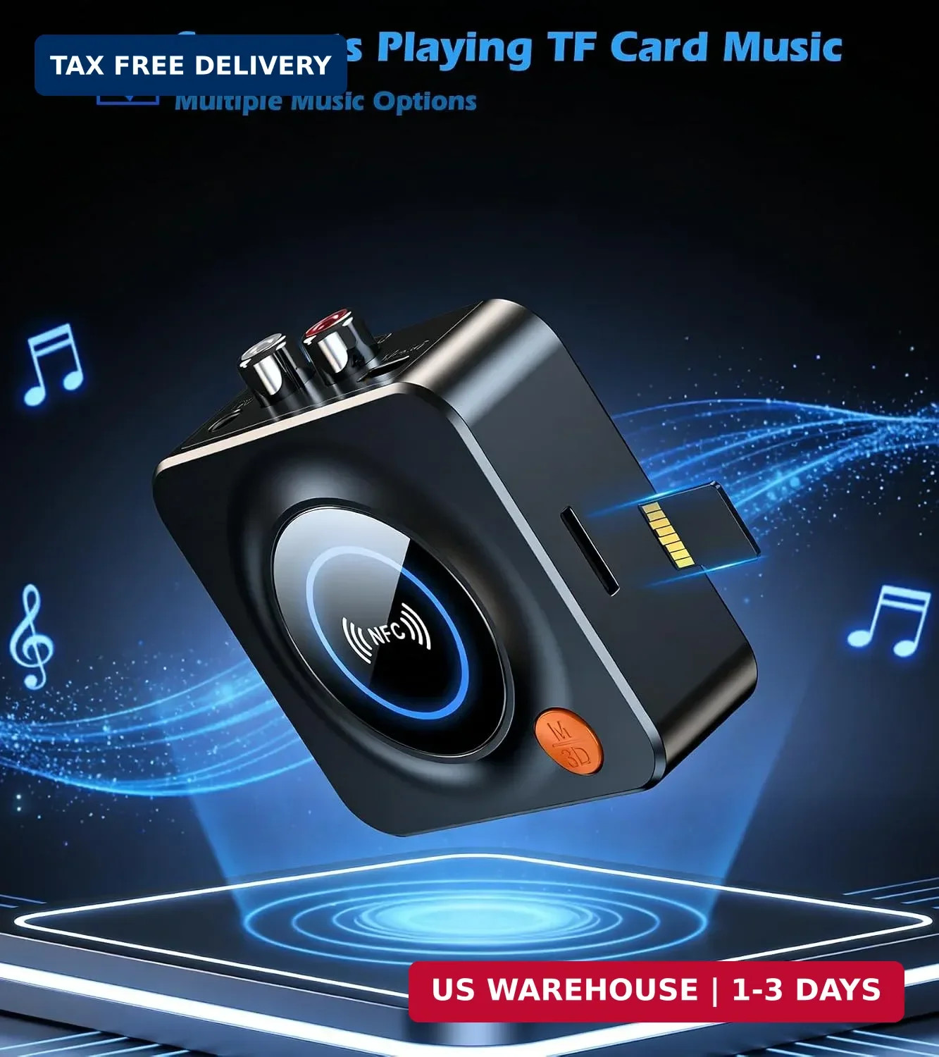 Bluetooth Receiver for Home Stereo, AUX RCA to Bluetooth Adapter | NFC Bluetooth