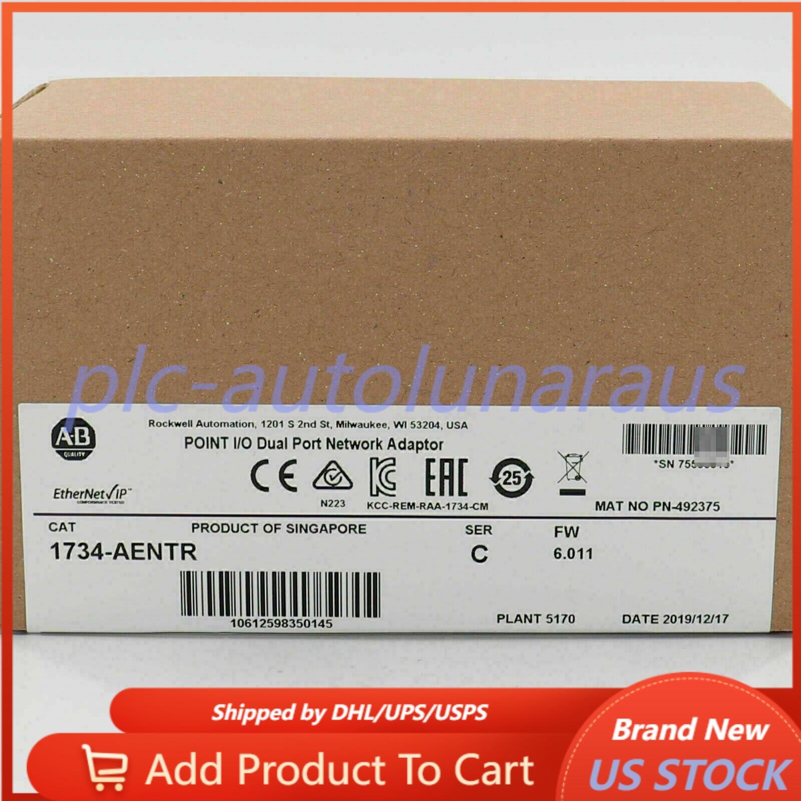 Factory Sealed AB 1734-AENTR /C Point I/O Dual Port Adaptor Module 1734AENTR