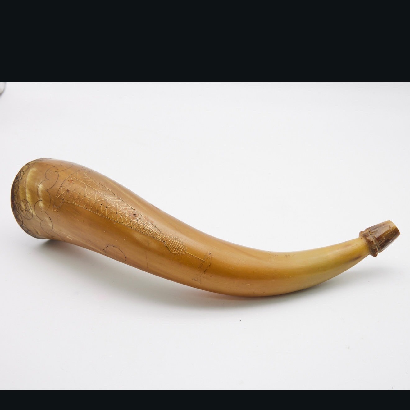 19th Century Carved Powder Horn - T. Himes