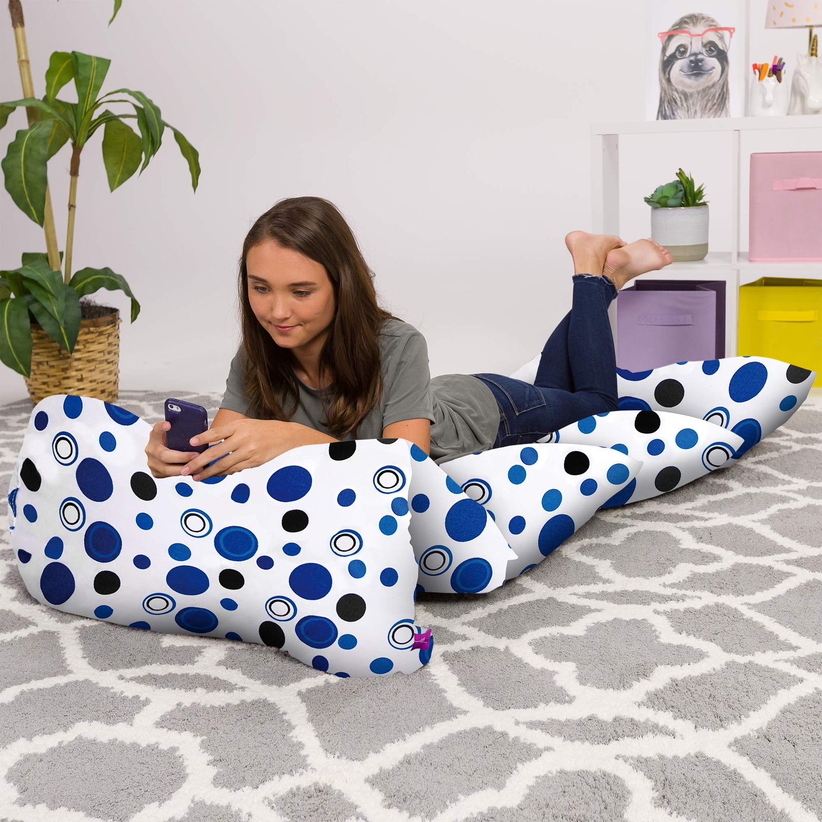 Kids Floor illow Cover - remium Cushion and Lounger Covers for illows (King