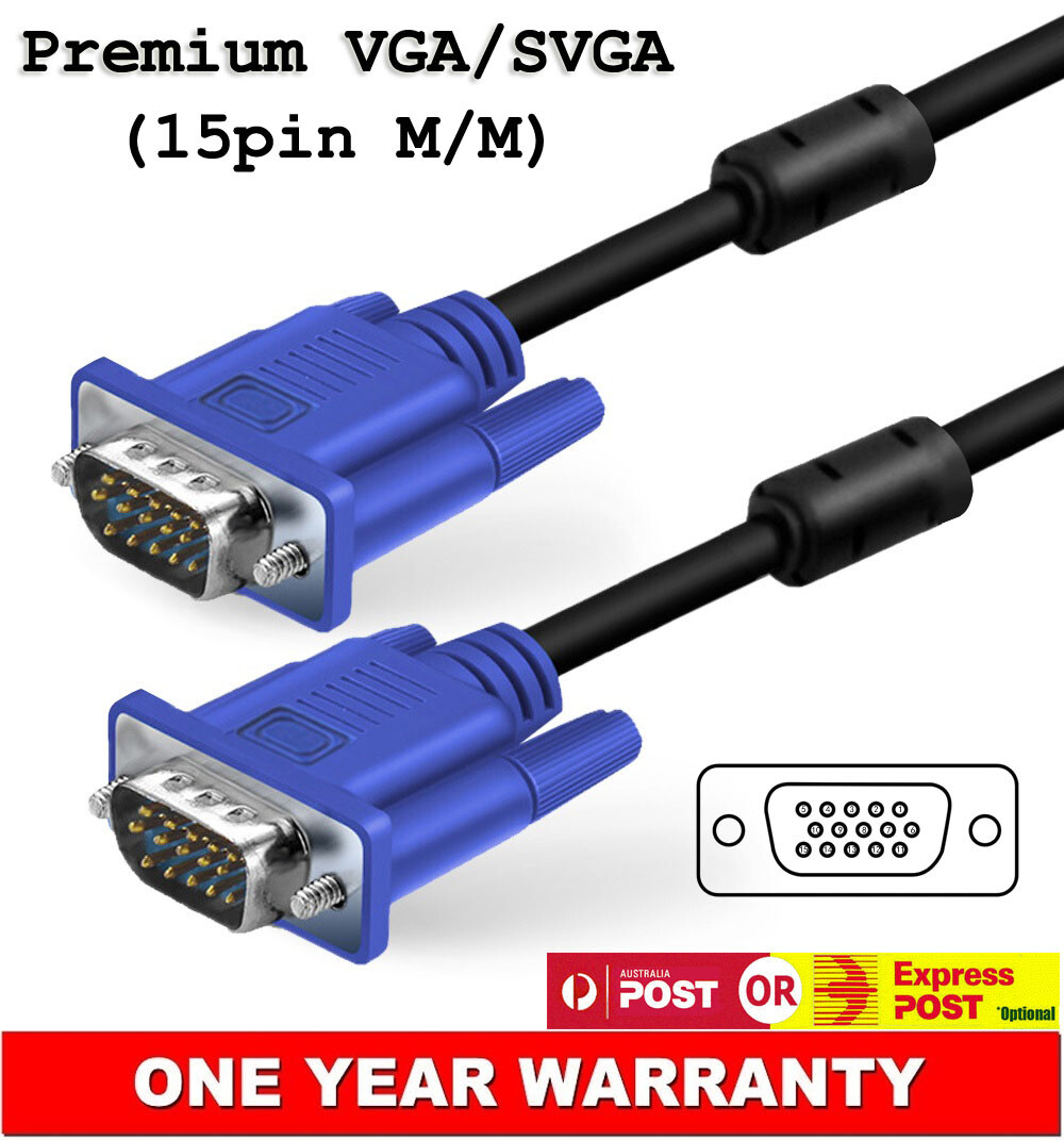 VGA Male to Male Cable For PC Computer/Laptop to LCD Monitor TV Projector 1.5M