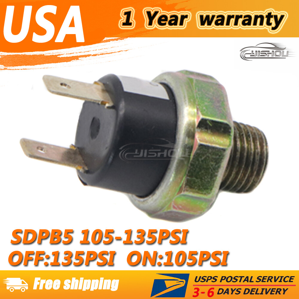 Air Compressor Pressure Switch Valve Horn OFF 135PSI ON 105PSI SDPB5 105-135PSI