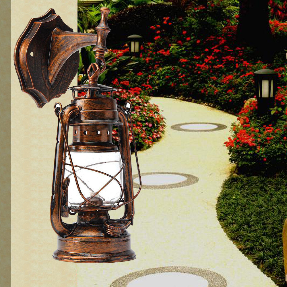 Wall Light Vintage Lantern Sconce Porch Hanging Lamp Fixture Outdoor Bronze NEW