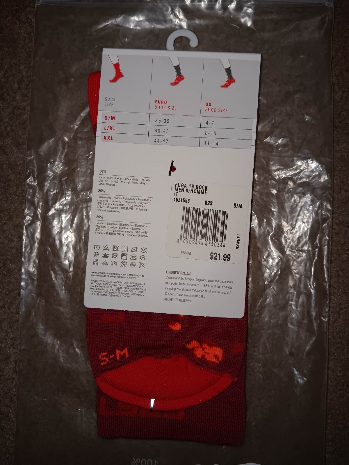 Castelli Fuga 18 Socks S/M