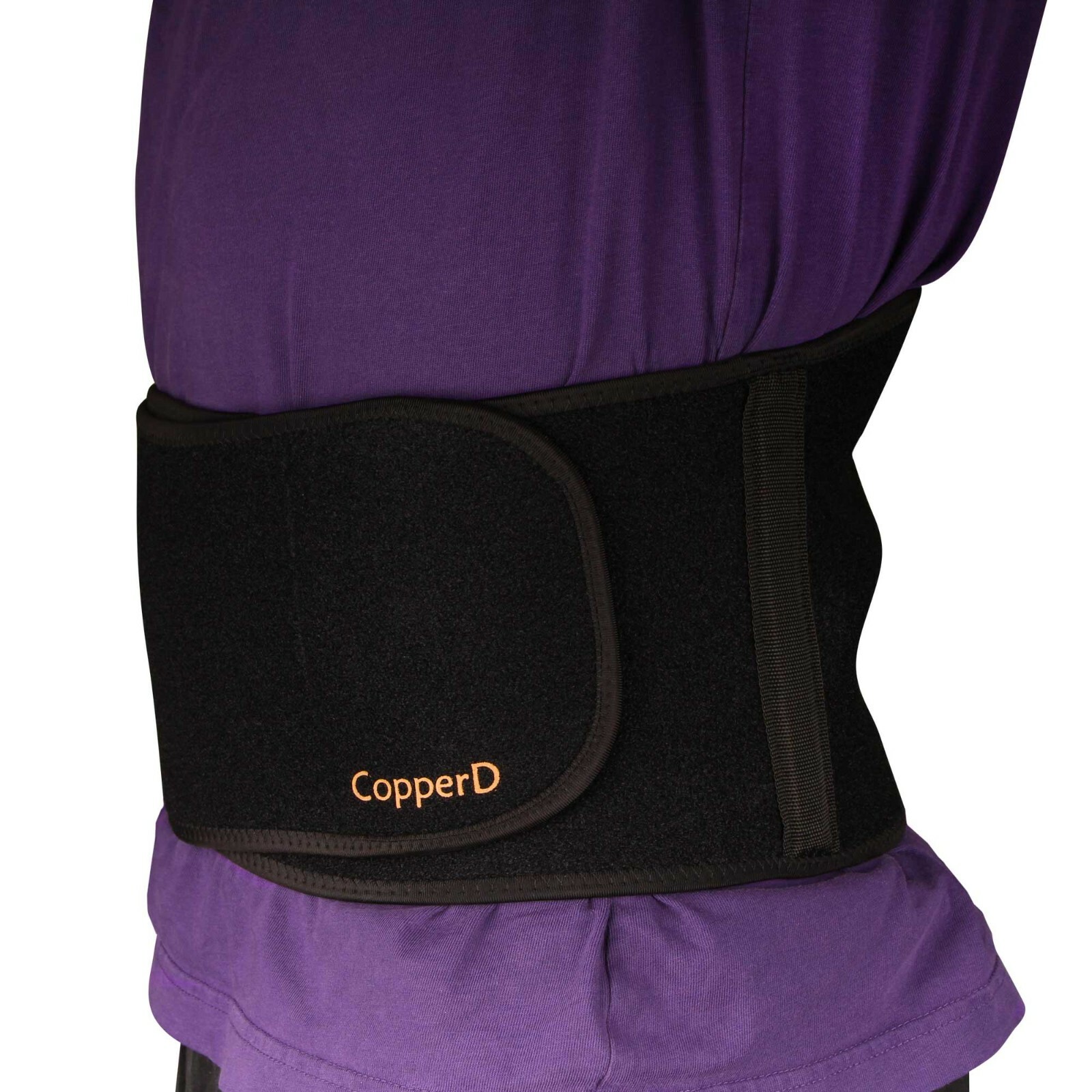 Copper D - Copper Compression Back Brace Wrap - Charcoal and Copper Infused