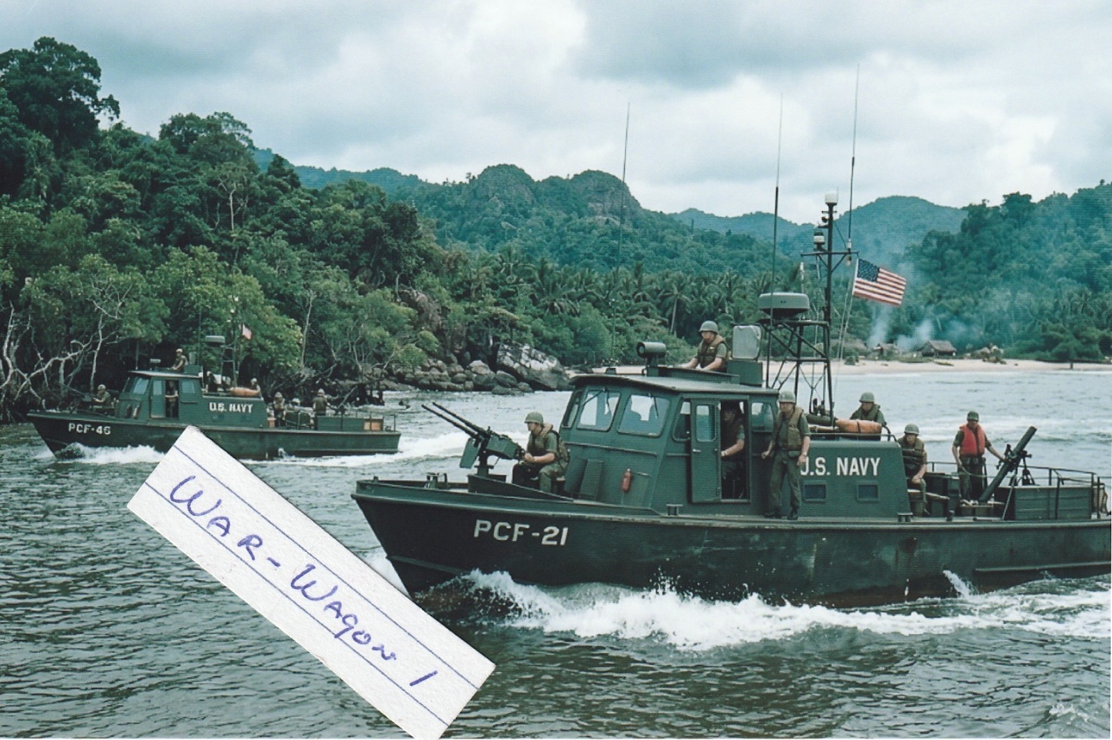 Vietnam  War  Photo --  River Boats On Patrol