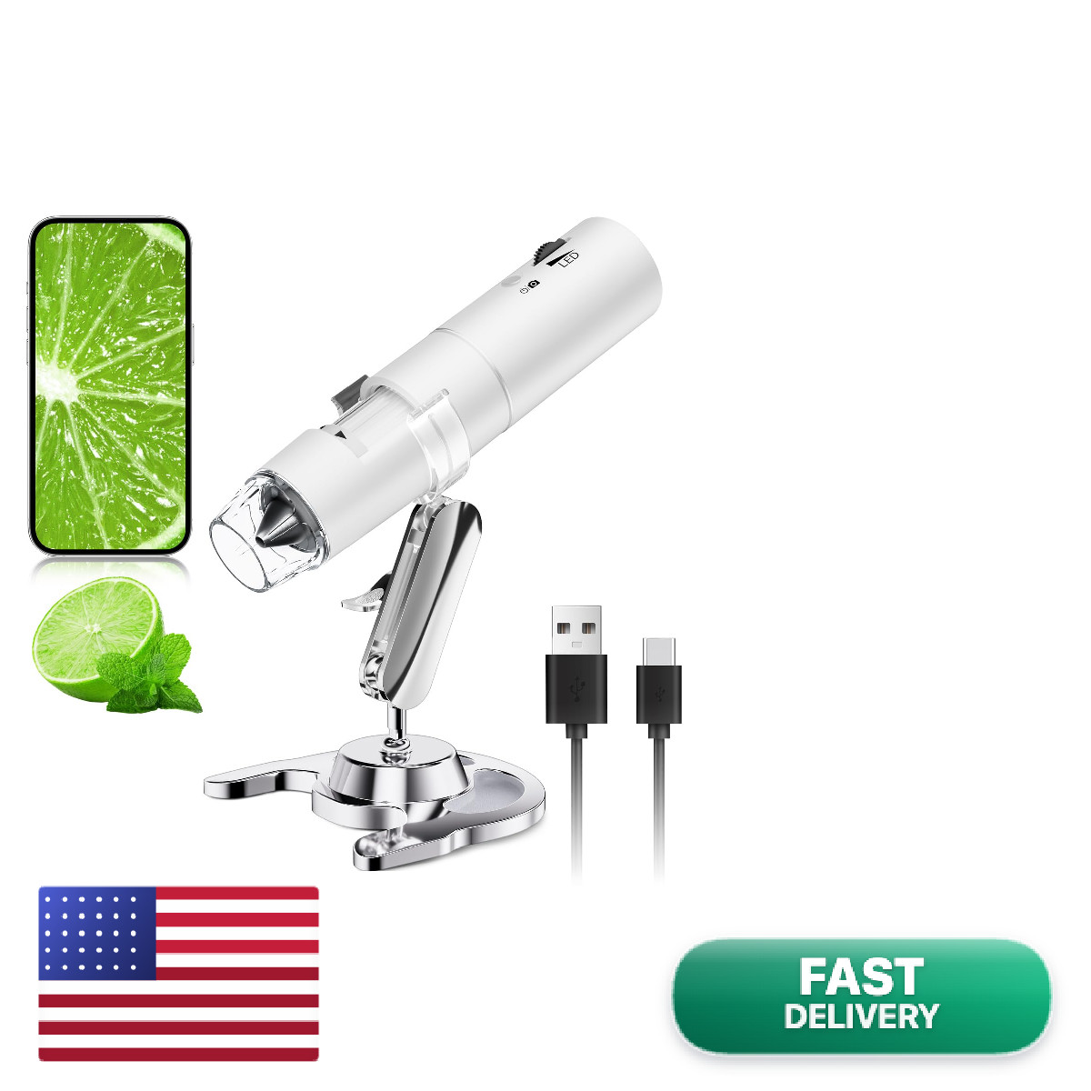Wireless Digital Microscope Skybasic 50X-1000X Magnification Wifi Pocket