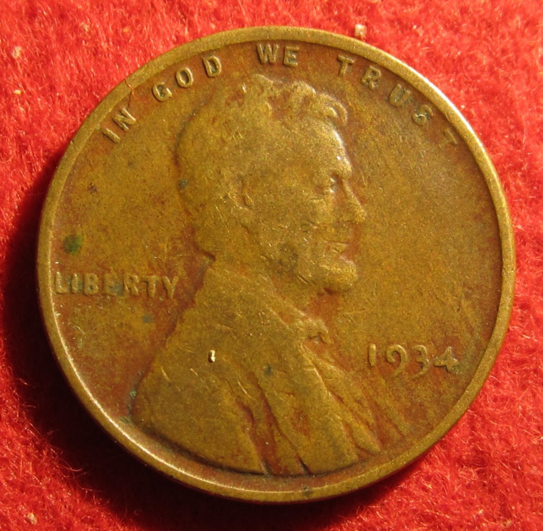 1934 (P) Lincoln Wheat Cent/Penny - F Fine to VF Very Fine - Actual Coin B1929