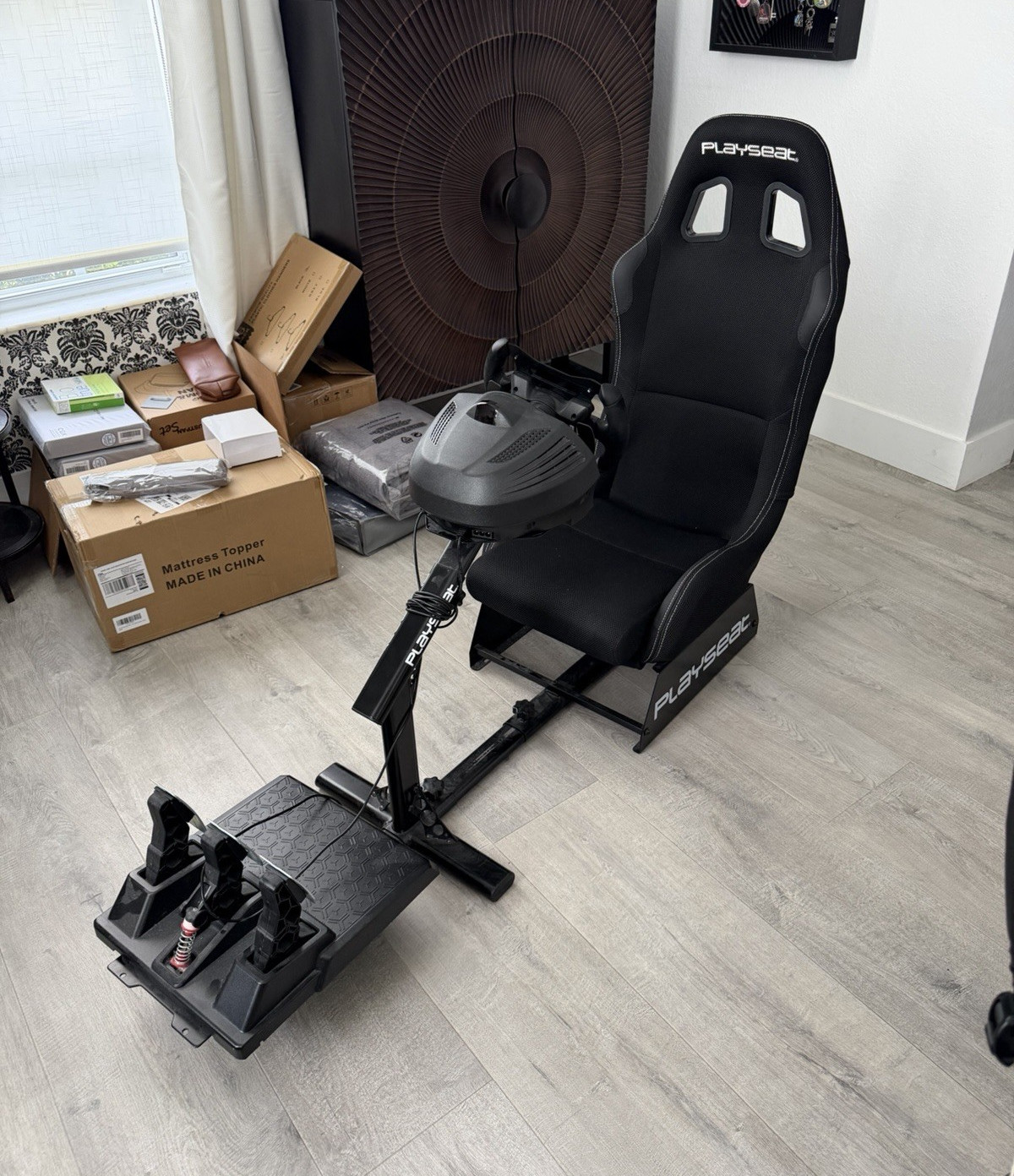 Playseat Racing Seat Cockpit Bundle + Thrustmaster Steering Wheel & Pedals Set